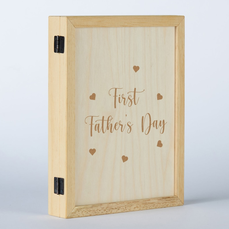 Custom Frame For First Fathers Day, Wooden Keepsake Box Gift For Dad, Personalized Gift Box for Him, Unique Photo Gift for Happy Fathers Day