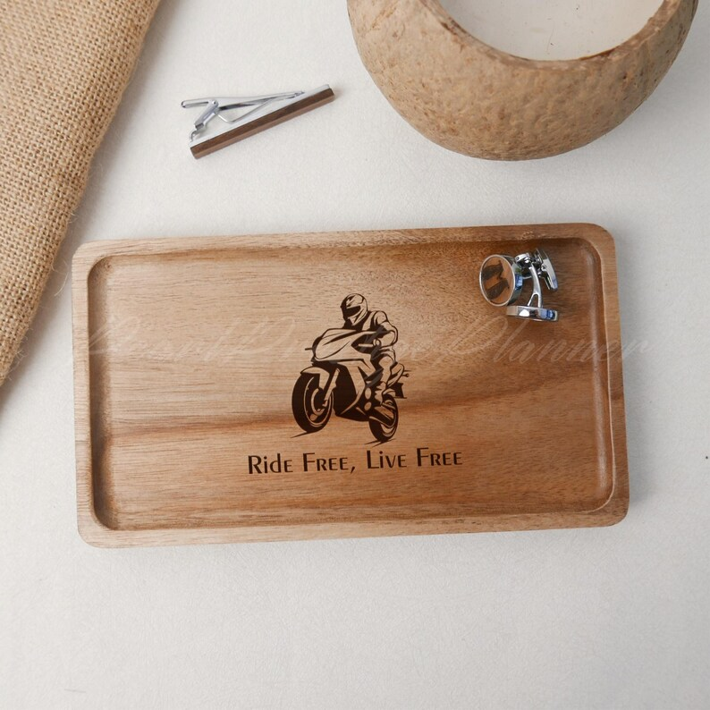 Custom Wooden Tray with Logo, Image or Text, Personalized Catchall Tray for Men, Gifts for Him, Desk Organizer, Branding Gift, Birthday Gift