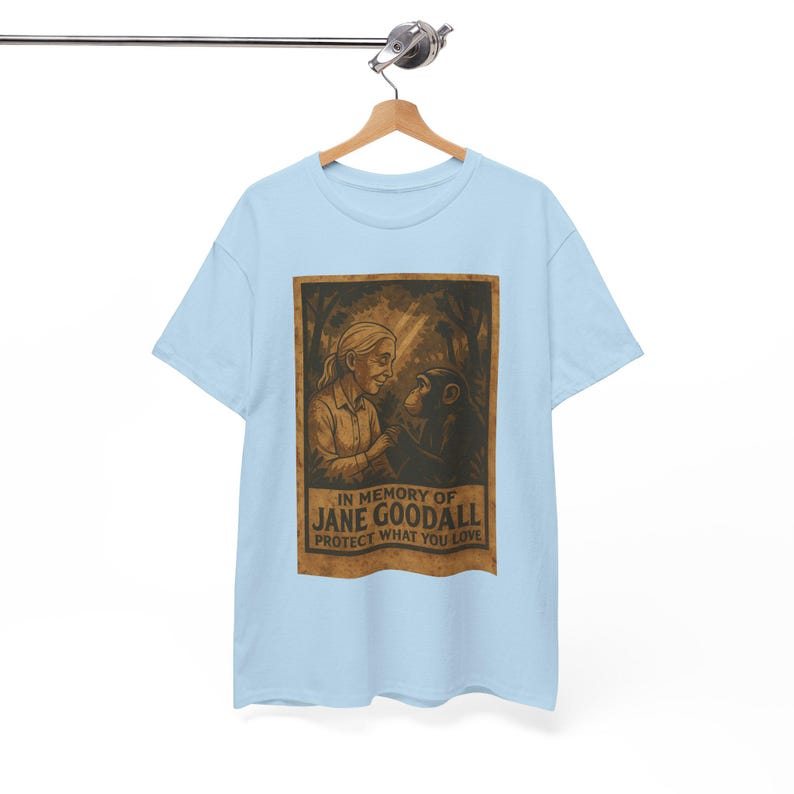 Vintage Jane Goodall Chimp T-Shirt, 90s Aesthetic Tee, Streetwear Gift, Pop Culture Top, Unisex Heavy Cotton Shirt