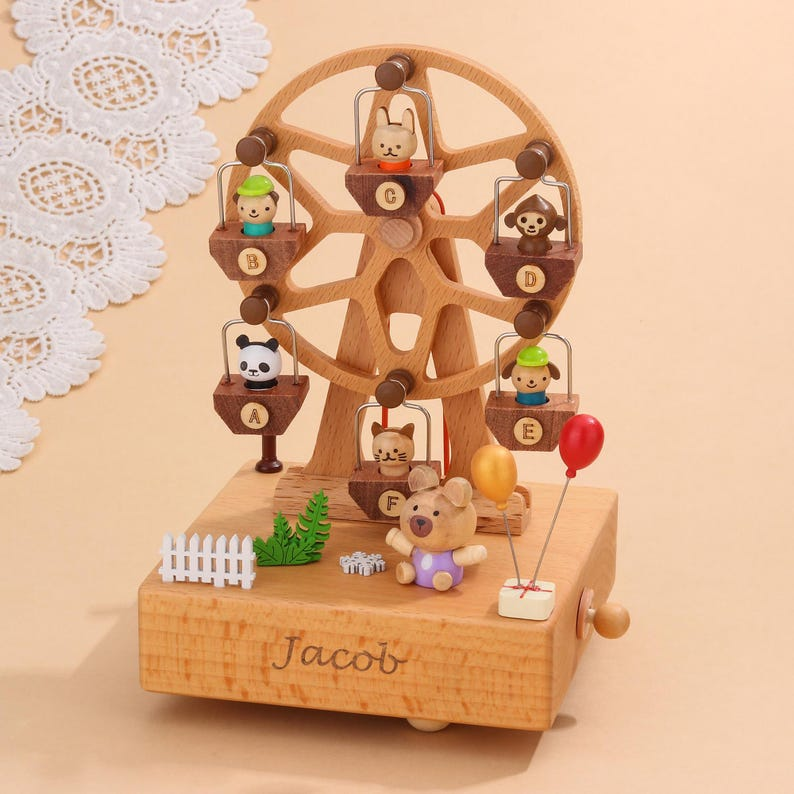 Personalized Wooden Ferris Wheel Music Box