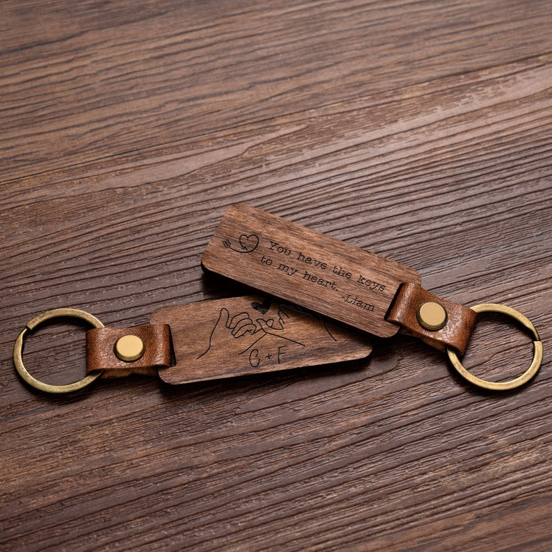 Personalized Walnut Wood Keychain