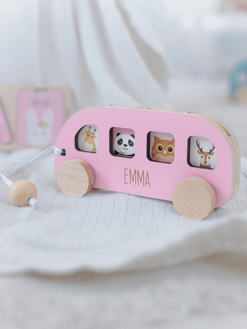 Personalized Wooden Bus