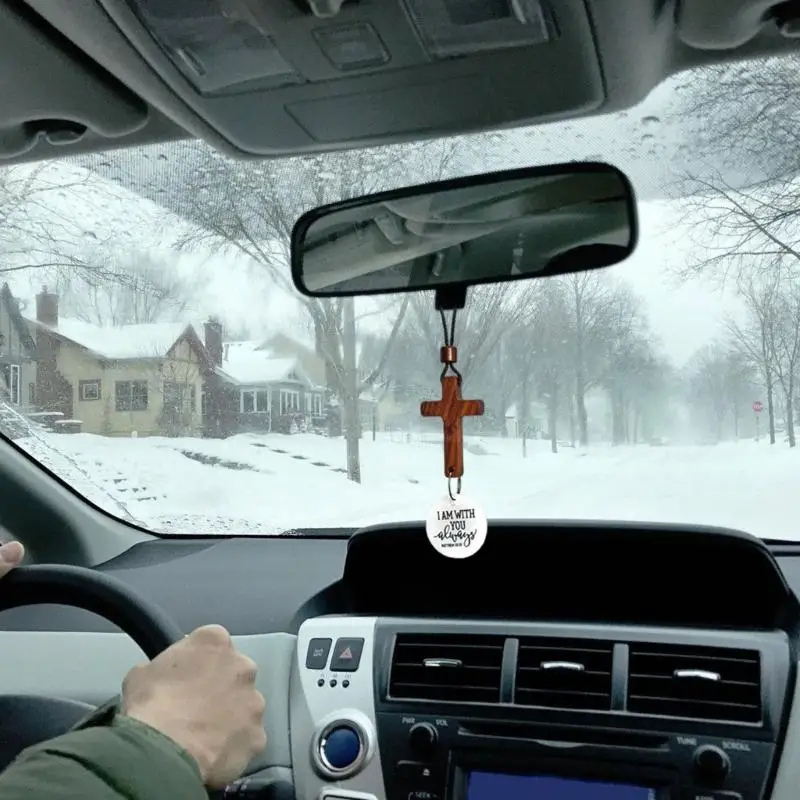Car Hanging Ornament Blessing Pendant Crosses Ornament Religious Symbol For Mirror Mounting And Devotional
