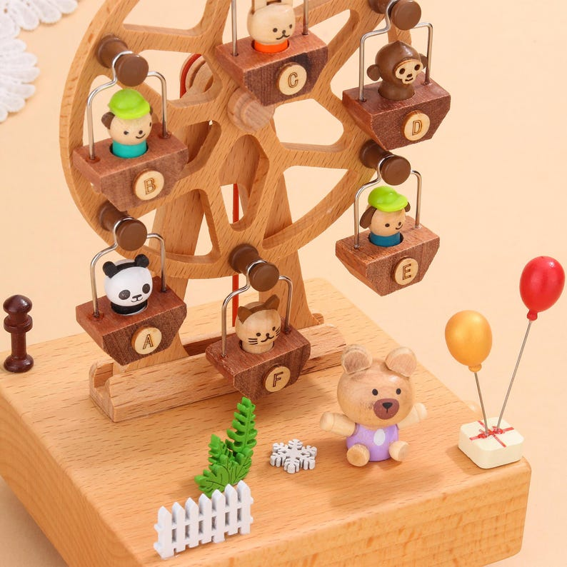 Personalized Wooden Ferris Wheel Music Box