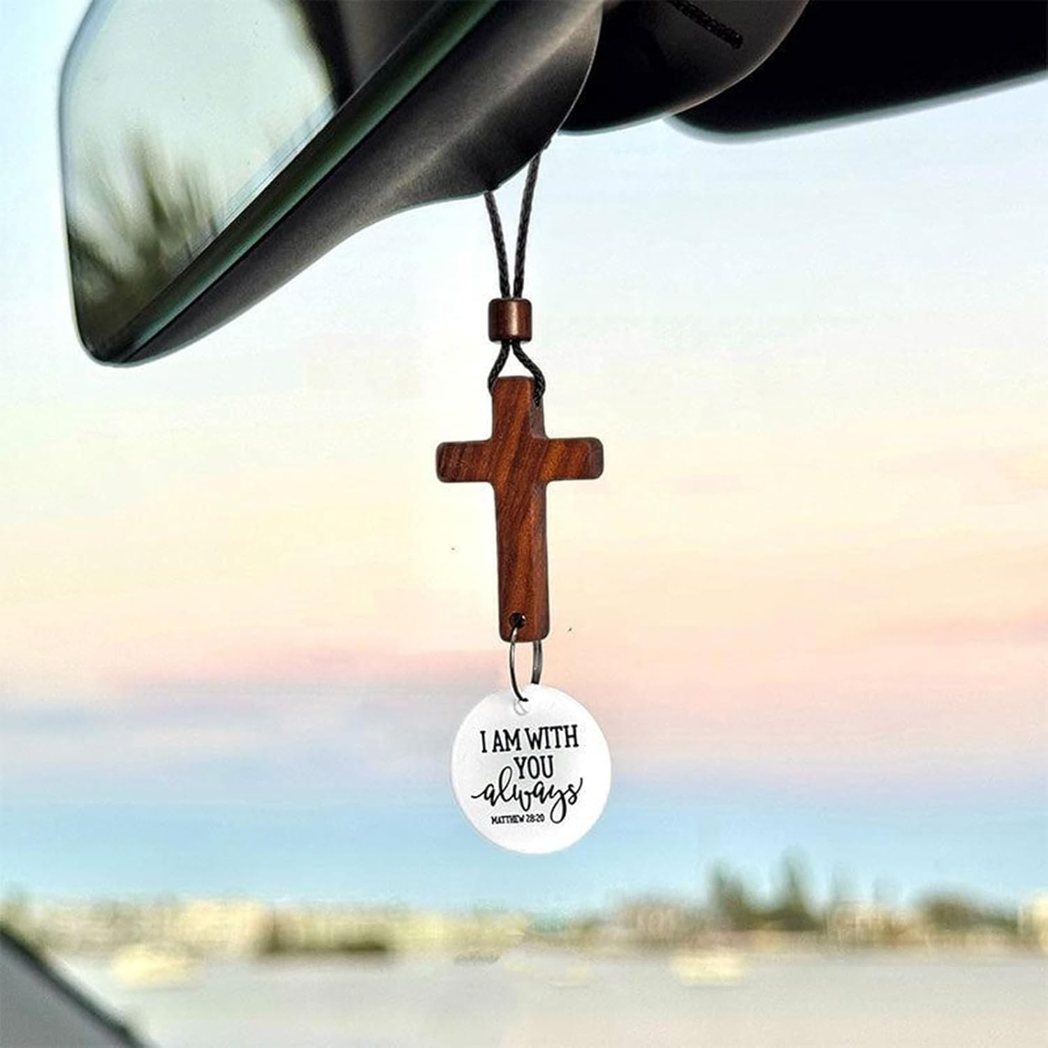 Car Hanging Ornament Blessing Pendant Crosses Ornament Religious Symbol For Mirror Mounting And Devotional