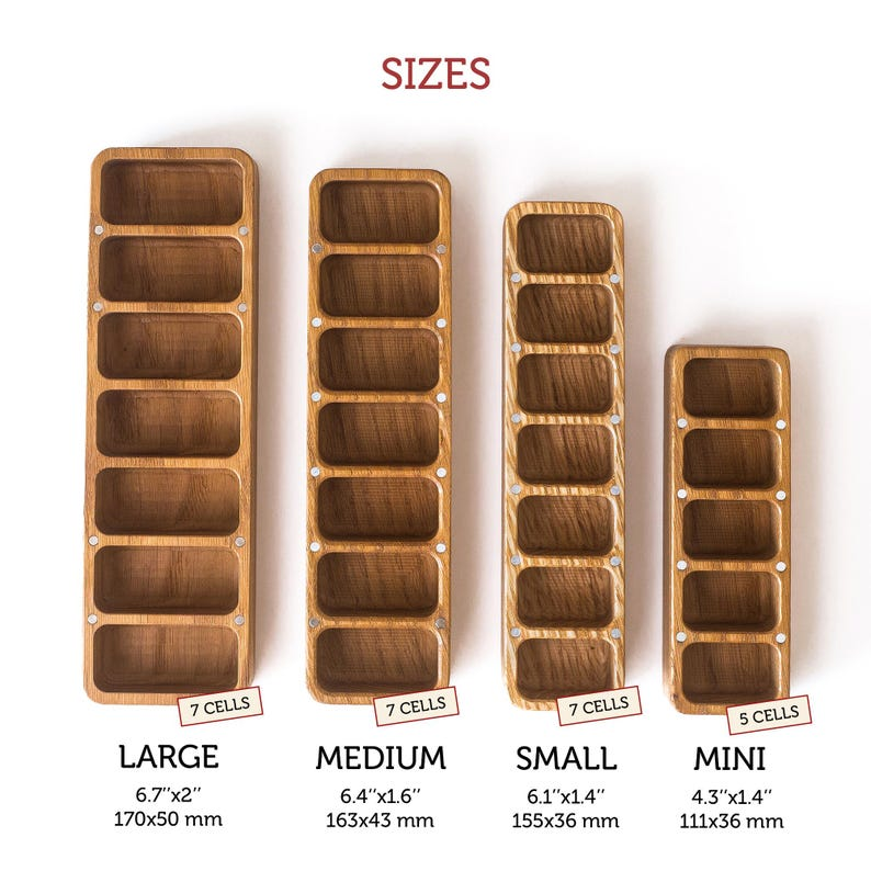 7-Day Pill Box, Wooden Pill Organizer for Purse, Small Pill Container, Birth Control Case, Pocket Organizer, Small Trinket Box