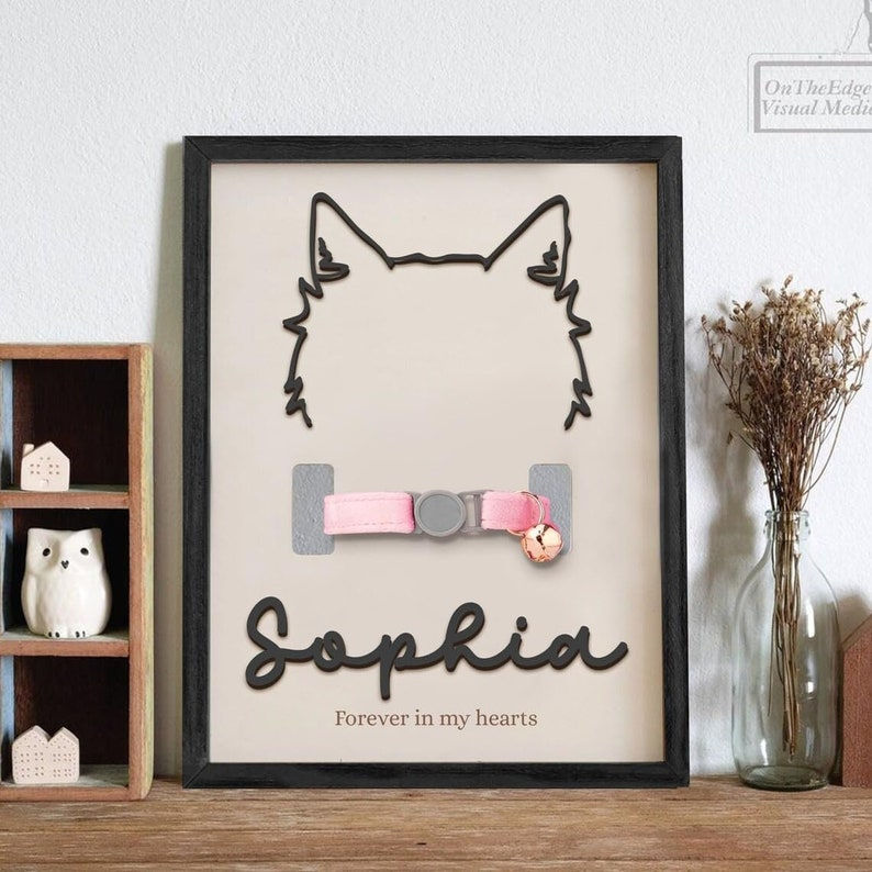 Personalized Loss of Pet Gift, Dog Memorial Gifts For Loss Of Dog, Memorial Pet Collar Holder, Memorial Frame Gift for Pet Lovers