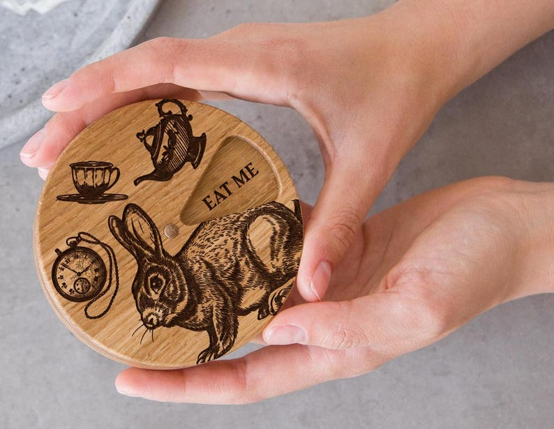 7-Day Wooden Pill Box, Weekly Pill Case, Cute Pill Organizer for Purse, Daily Vitamin Organizer & Birth Control Case, Pocket Pill Container