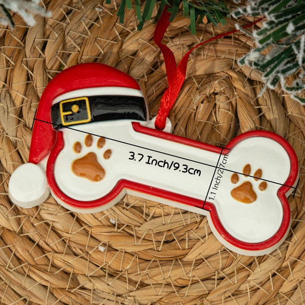 Custom Dog Paw Ornament,Personalized Pet Bone Xmas Decoration, New Puppy Gift 2025,Resin Christmas Tree Ornament for Dog Owner, Pet Keepsake