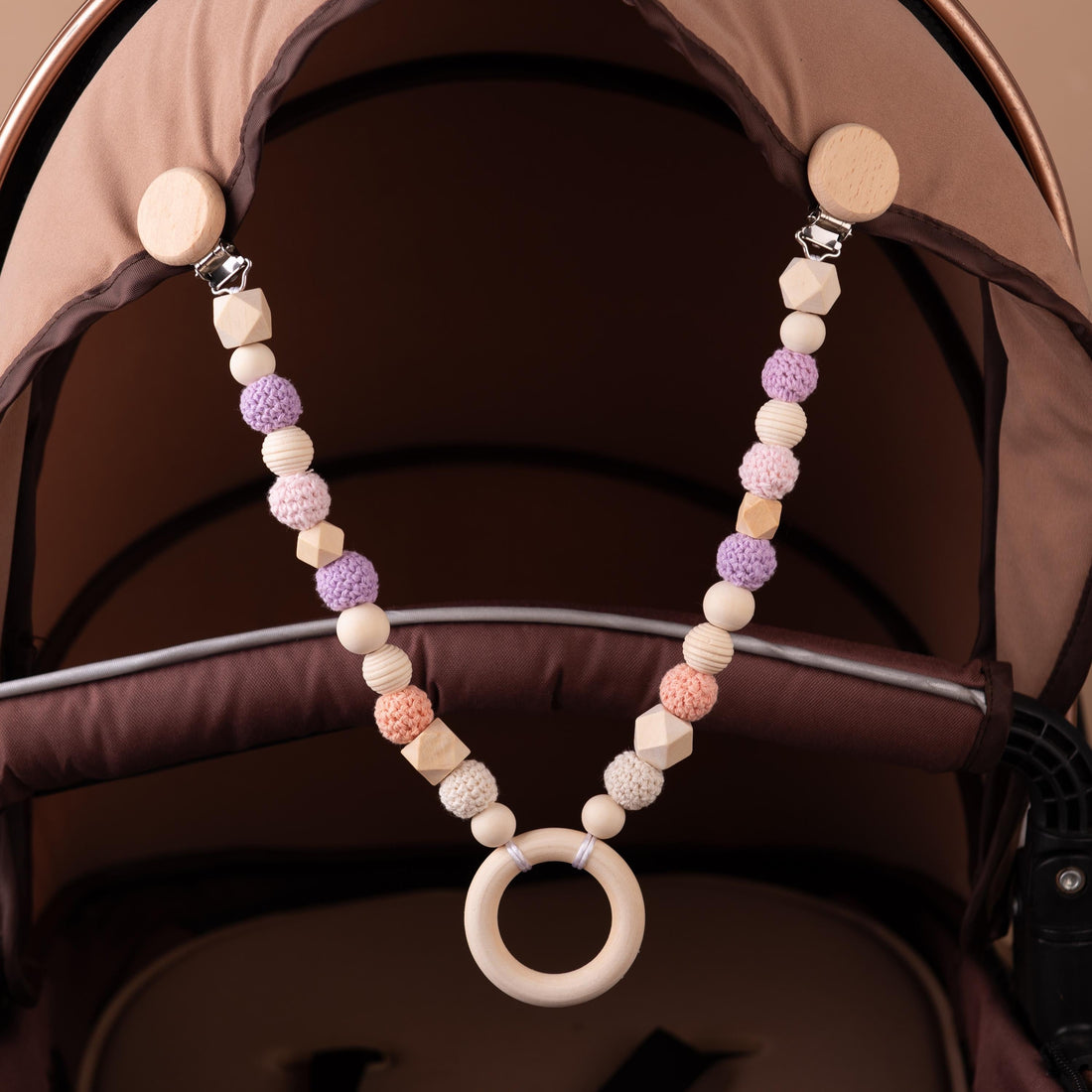 Handmade Gifts for Baby Boy and Girl, Stroller Chain, Baby Stroller Pendant, Pram Garland with Wooden Toy, Baby Shower Gifts, Newborn Gifts