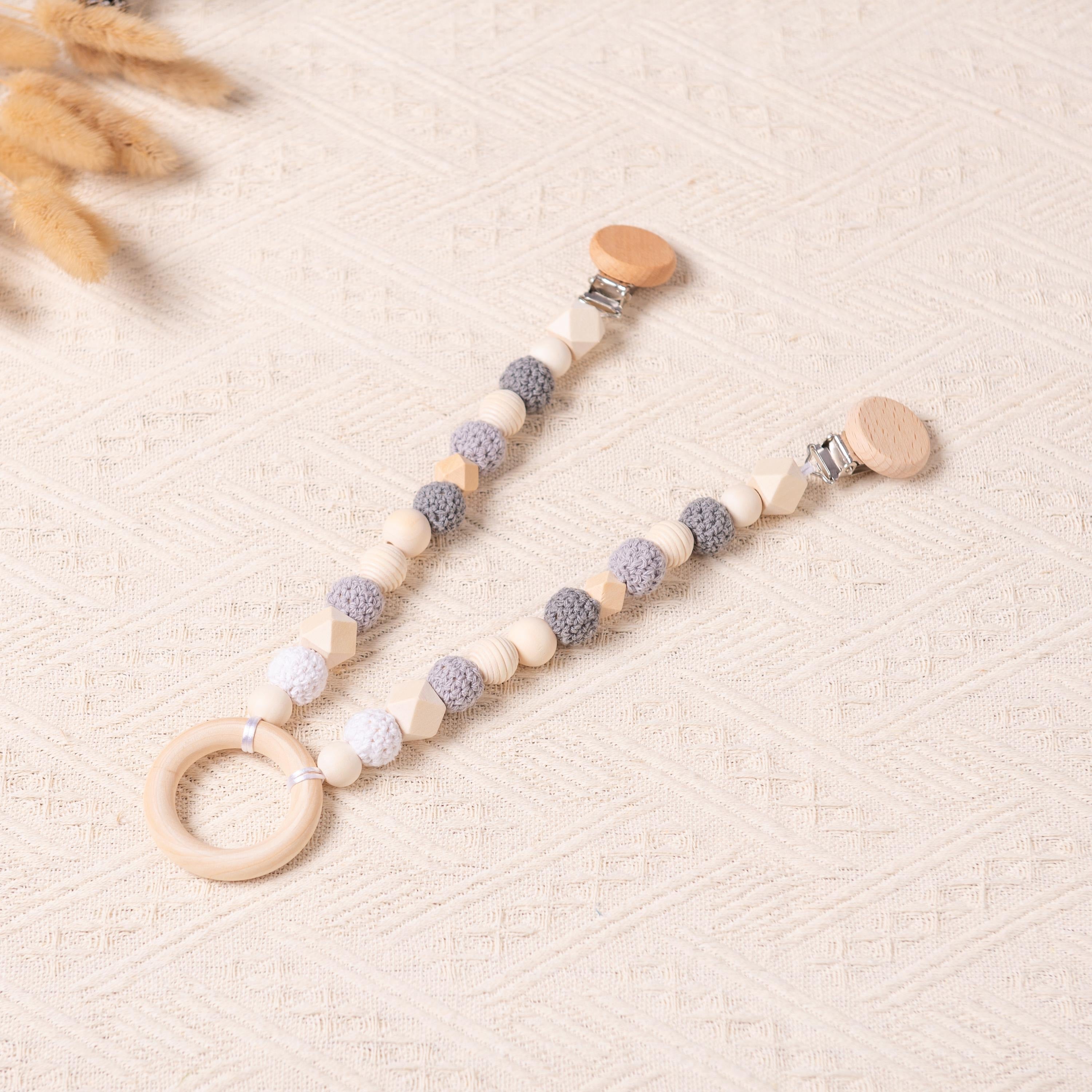 Handmade Gifts for Baby Boy and Girl, Stroller Chain, Baby Stroller Pendant, Pram Garland with Wooden Toy, Baby Shower Gifts, Newborn Gifts