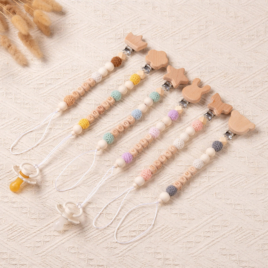 Personalized Crochet Pacifier Clip for Baby, Custom Binky Clip with Name, Soother Clip for Boy and Girl, Newborn Gifts, Baby Shower Gifts