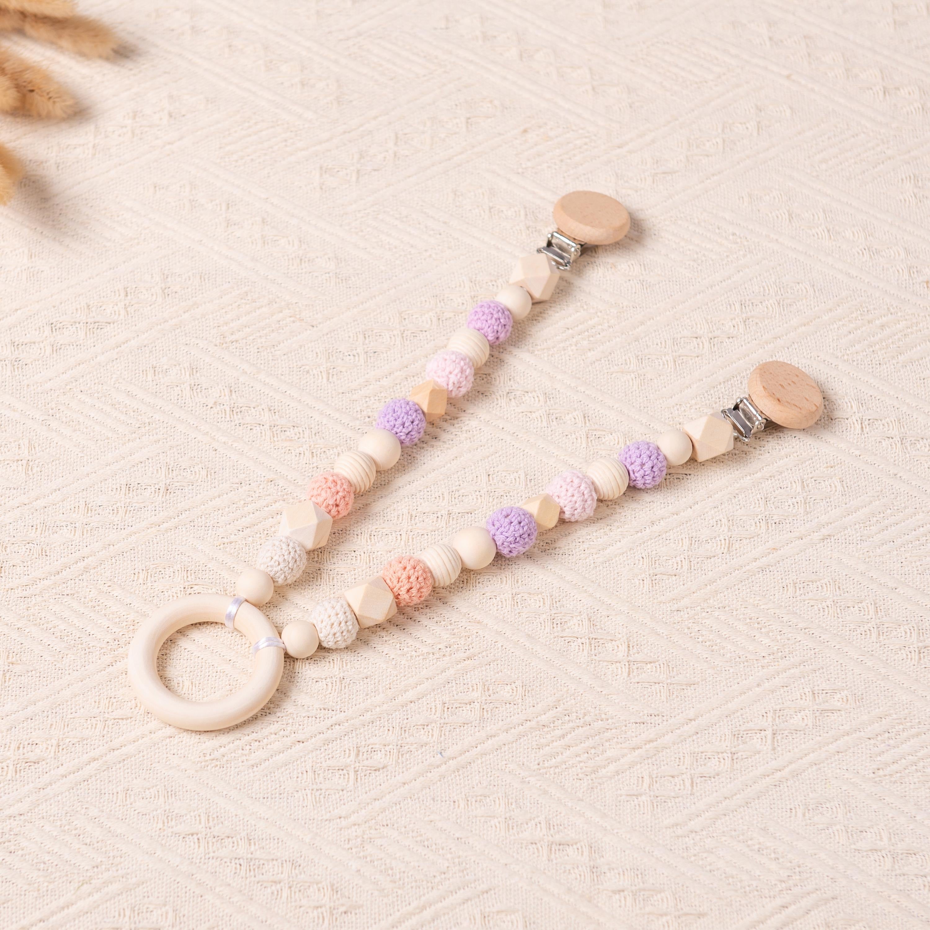 Handmade Gifts for Baby Boy and Girl, Stroller Chain, Baby Stroller Pendant, Pram Garland with Wooden Toy, Baby Shower Gifts, Newborn Gifts