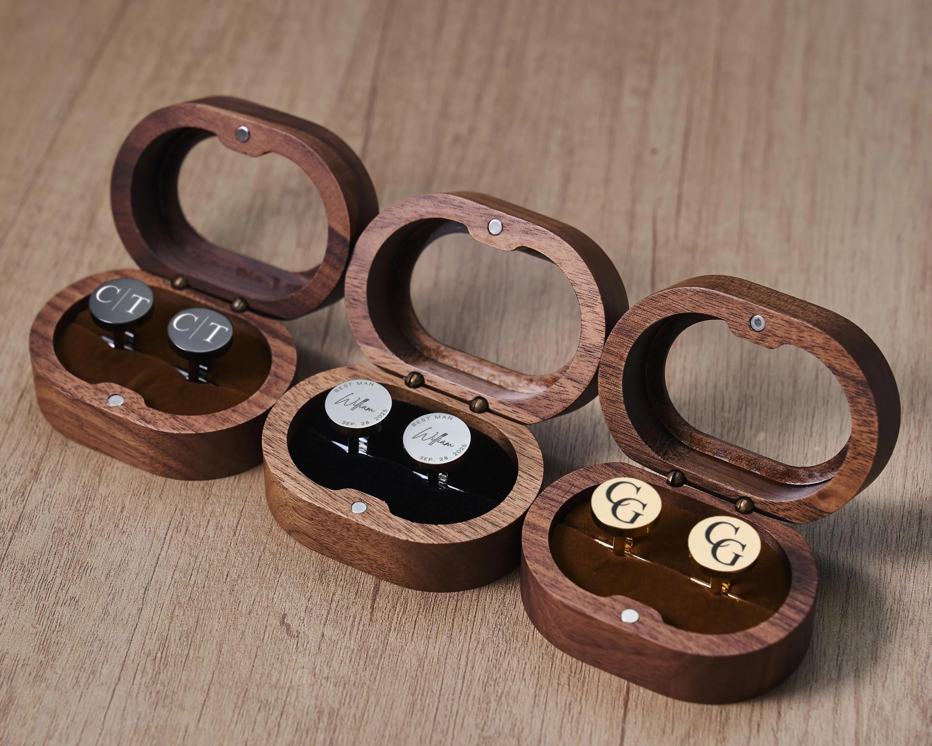 Groomsmen Gifts, Custom Groomsmen Cufflinks Set, Personalized Wedding Accessories for Men, Groomsman Proposal Gift, Engraved Gift for Him