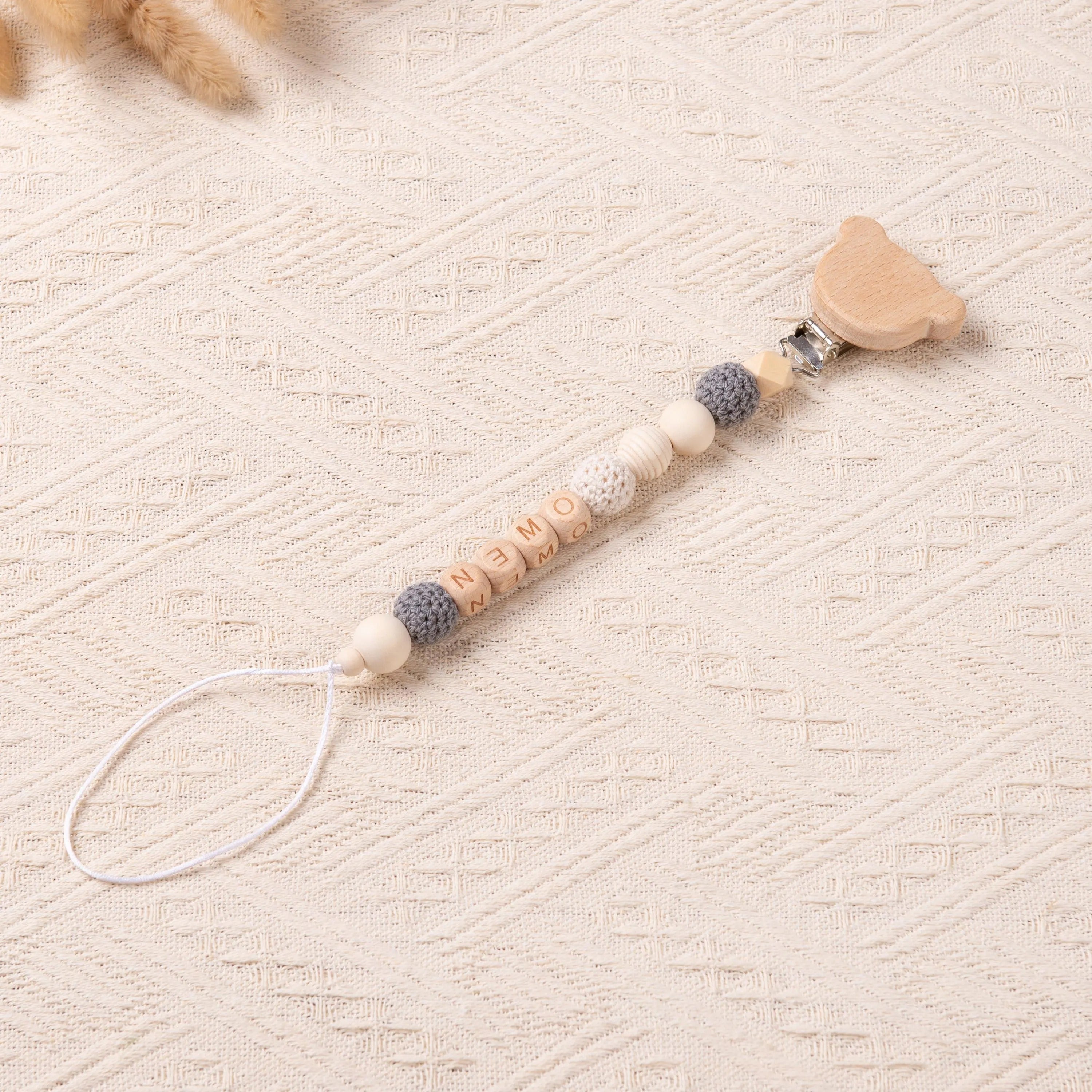 Personalized Crochet Pacifier Clip for Baby, Custom Binky Clip with Name, Soother Clip for Boy and Girl, Newborn Gifts, Baby Shower Gifts