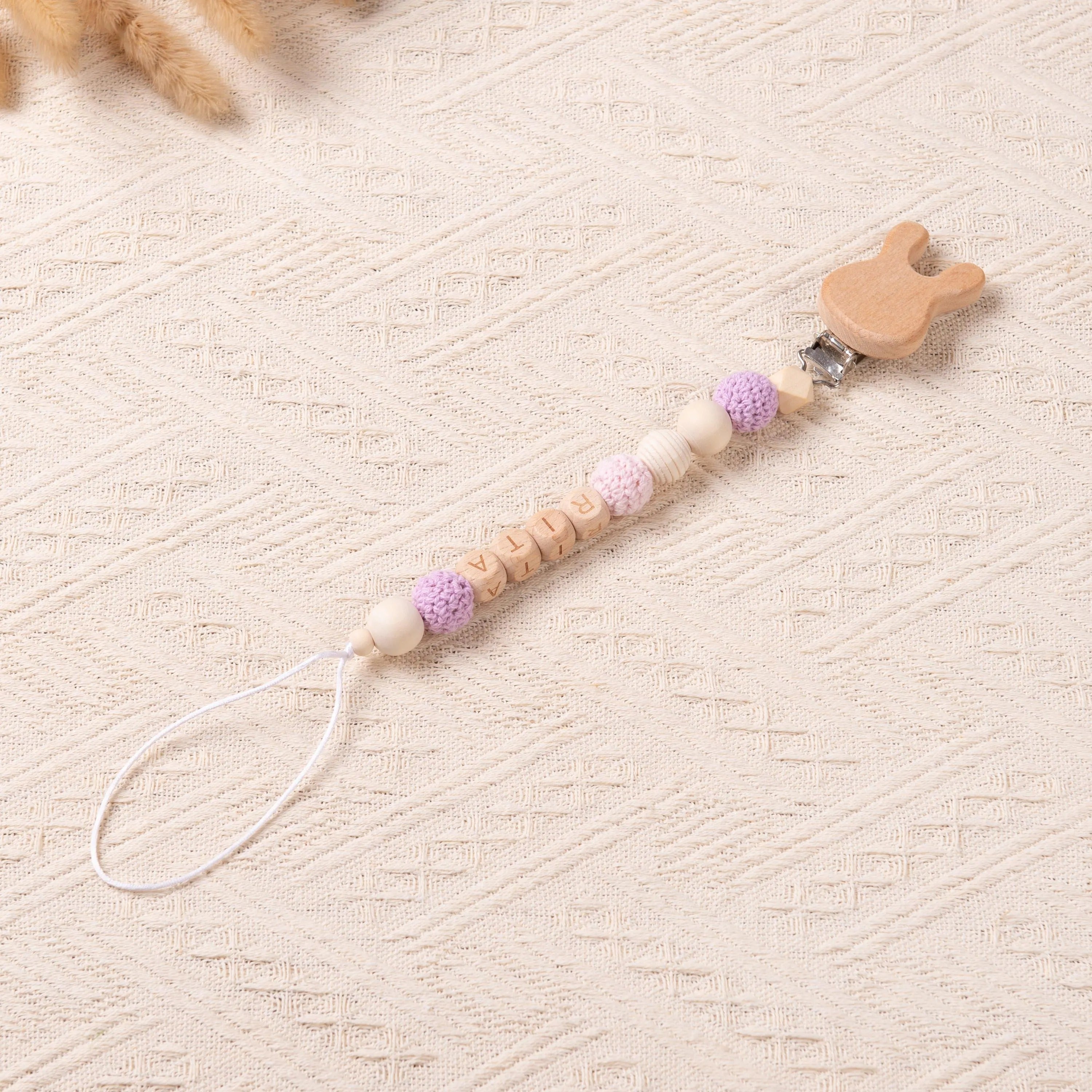 Personalized Crochet Pacifier Clip for Baby, Custom Binky Clip with Name, Soother Clip for Boy and Girl, Newborn Gifts, Baby Shower Gifts