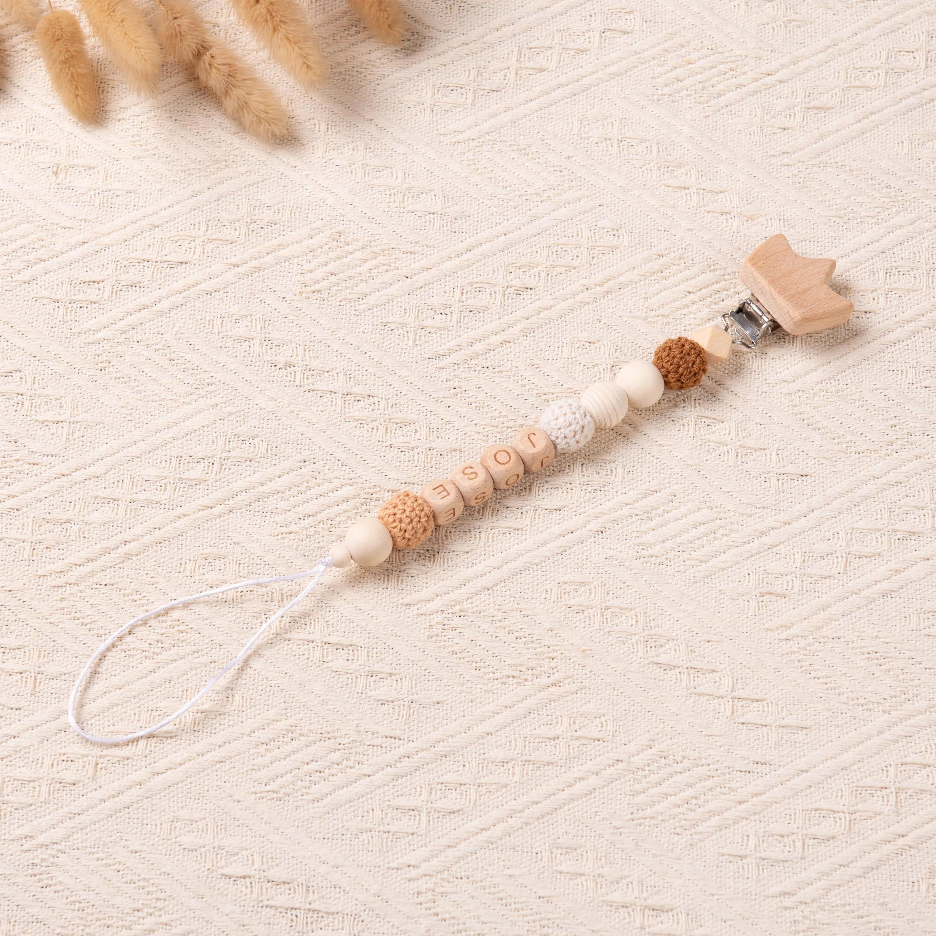 Personalized Crochet Pacifier Clip for Baby, Custom Binky Clip with Name, Soother Clip for Boy and Girl, Newborn Gifts, Baby Shower Gifts