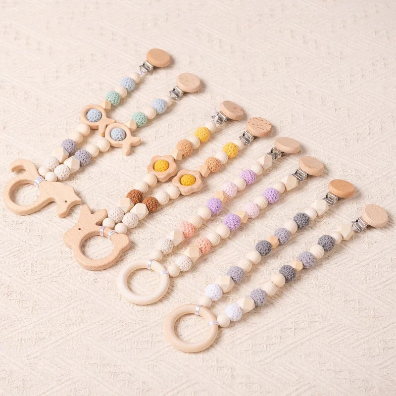 Personalized Baby Gifts, Baby Stroller Chain, Baby Stroller Pendant, Pram Garland with Wooden Toy, Baby Shower Gift, Newborn Gifts