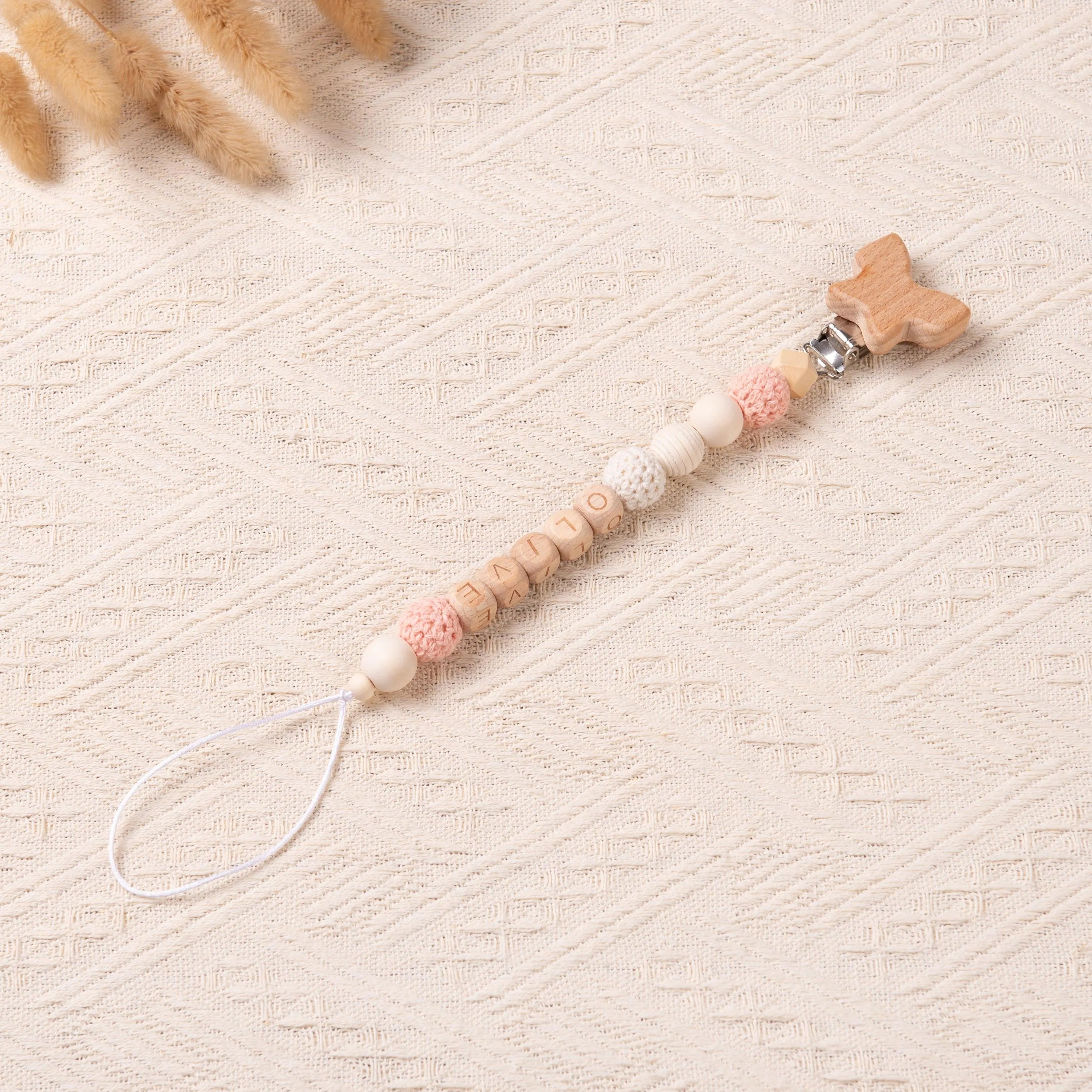 Personalized Crochet Pacifier Clip for Baby, Custom Binky Clip with Name, Soother Clip for Boy and Girl, Newborn Gifts, Baby Shower Gifts