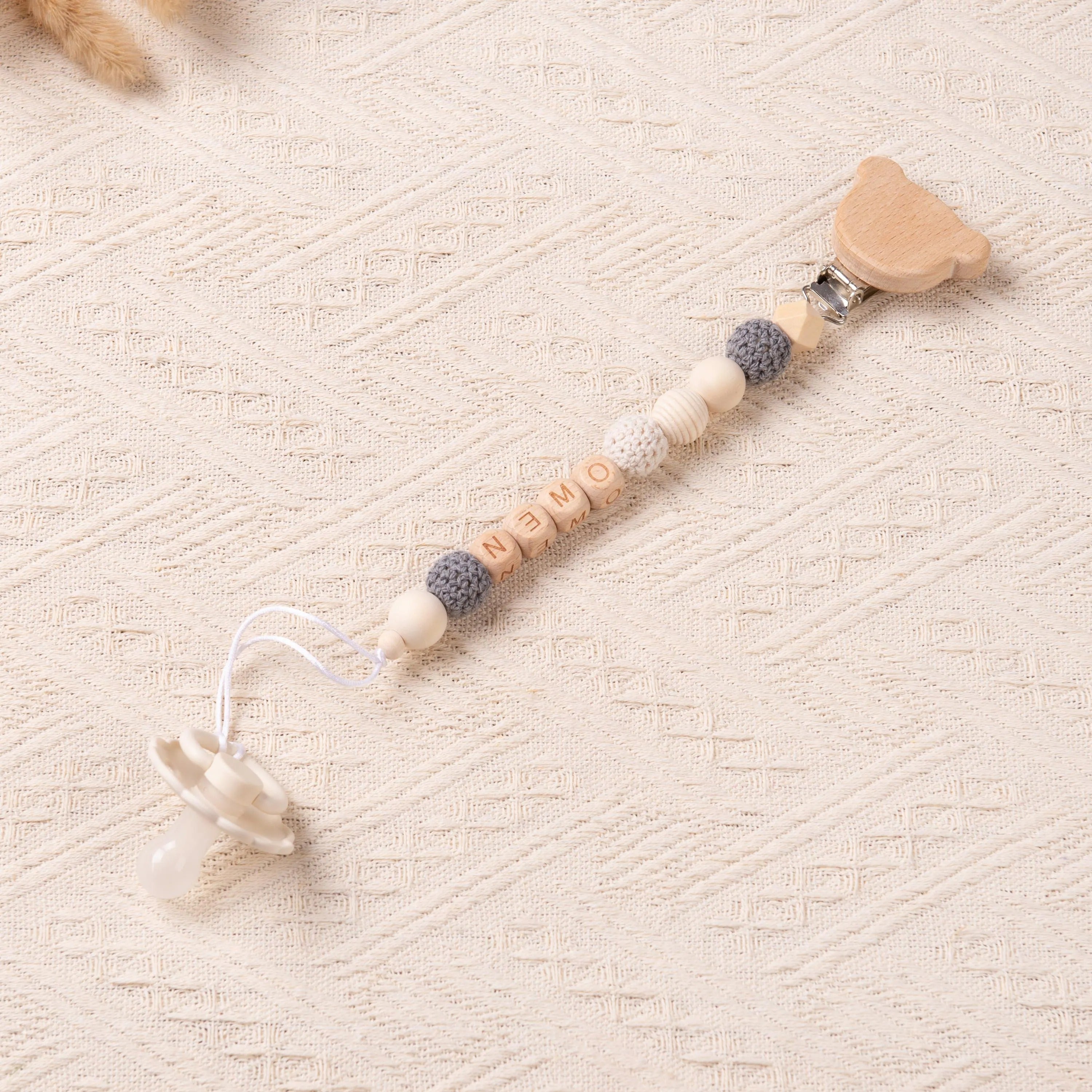 Personalized Crochet Pacifier Clip for Baby, Custom Binky Clip with Name, Soother Clip for Boy and Girl, Newborn Gifts, Baby Shower Gifts