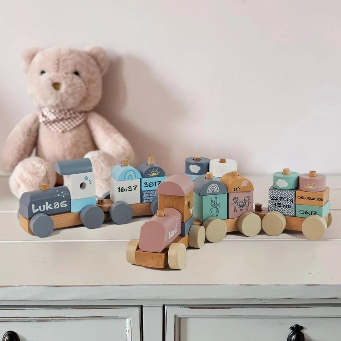 Personalized Wooden Train - Custom Baby Name Keepsake - Montessori Toy - Baby Shower Gift - Nursery Décor for Boys & Girls