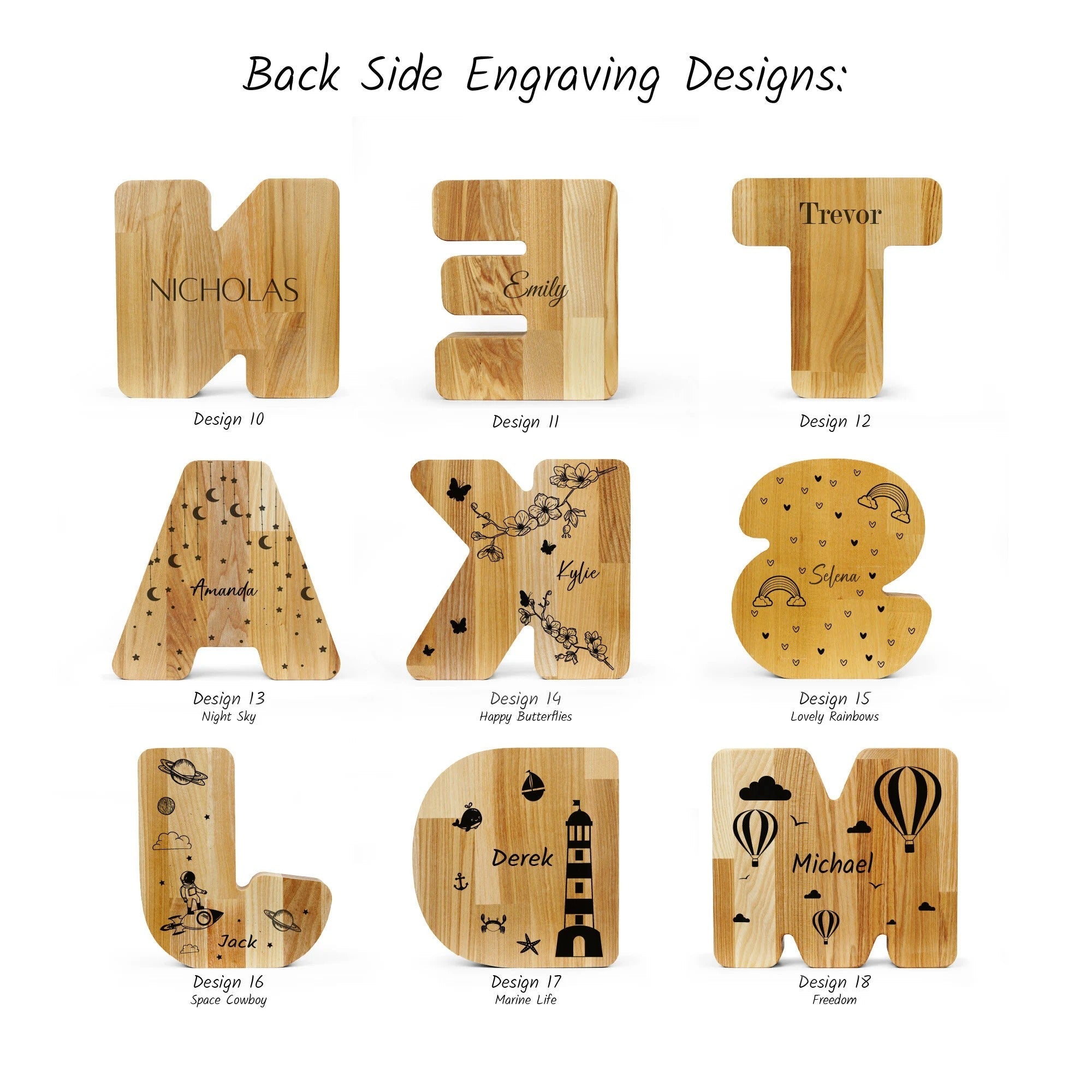 Personalized Letter Piggy Bank For Kids, Custom Money Box for Birthday Gift, Name Engraved Coin Jar, Cute Wooden Savings Holder For Toddler