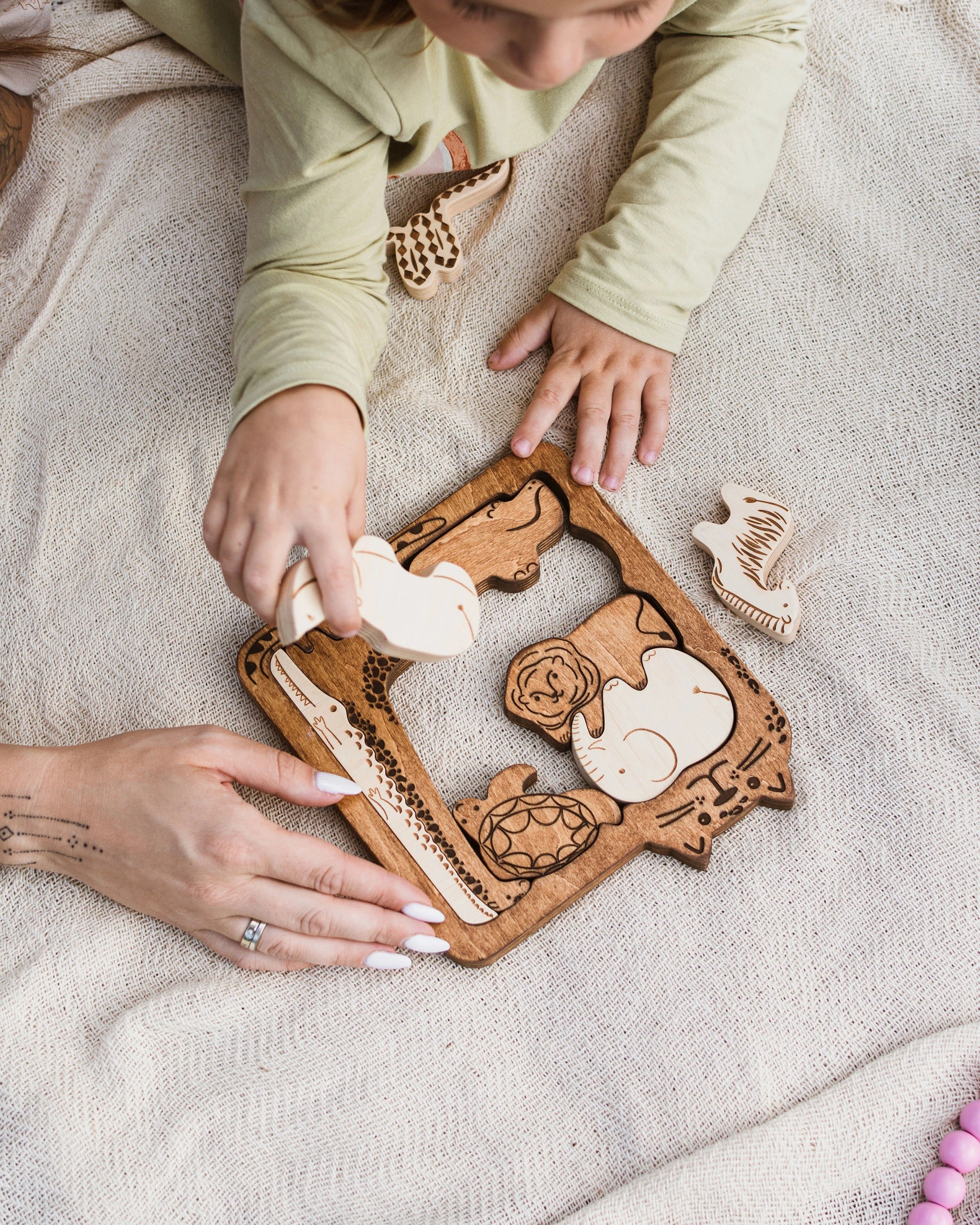 Wooden Brain Teaser Puzzle For Baby Toddler Wood Kids Toys Developmental Toy 1 2 3 Year Old Gift For Nephew and Niece | Ready To Ship USA