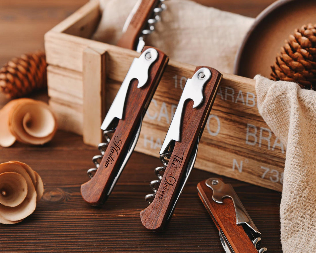 Personalized Wooden Bottle Openers, Wedding Gifts, Ideal Gifts for Groomsmen, Ideal for Wine Lovers,Custom Wine Bottle Openers