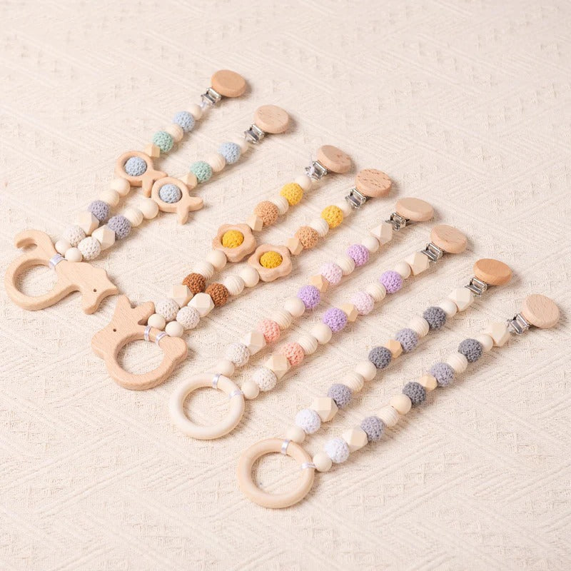 Personalized Baby Gifts, Baby Stroller Chain, Baby Stroller Pendant, Pram Garland with Wooden Toy, Baby Shower Gift, Newborn Gifts