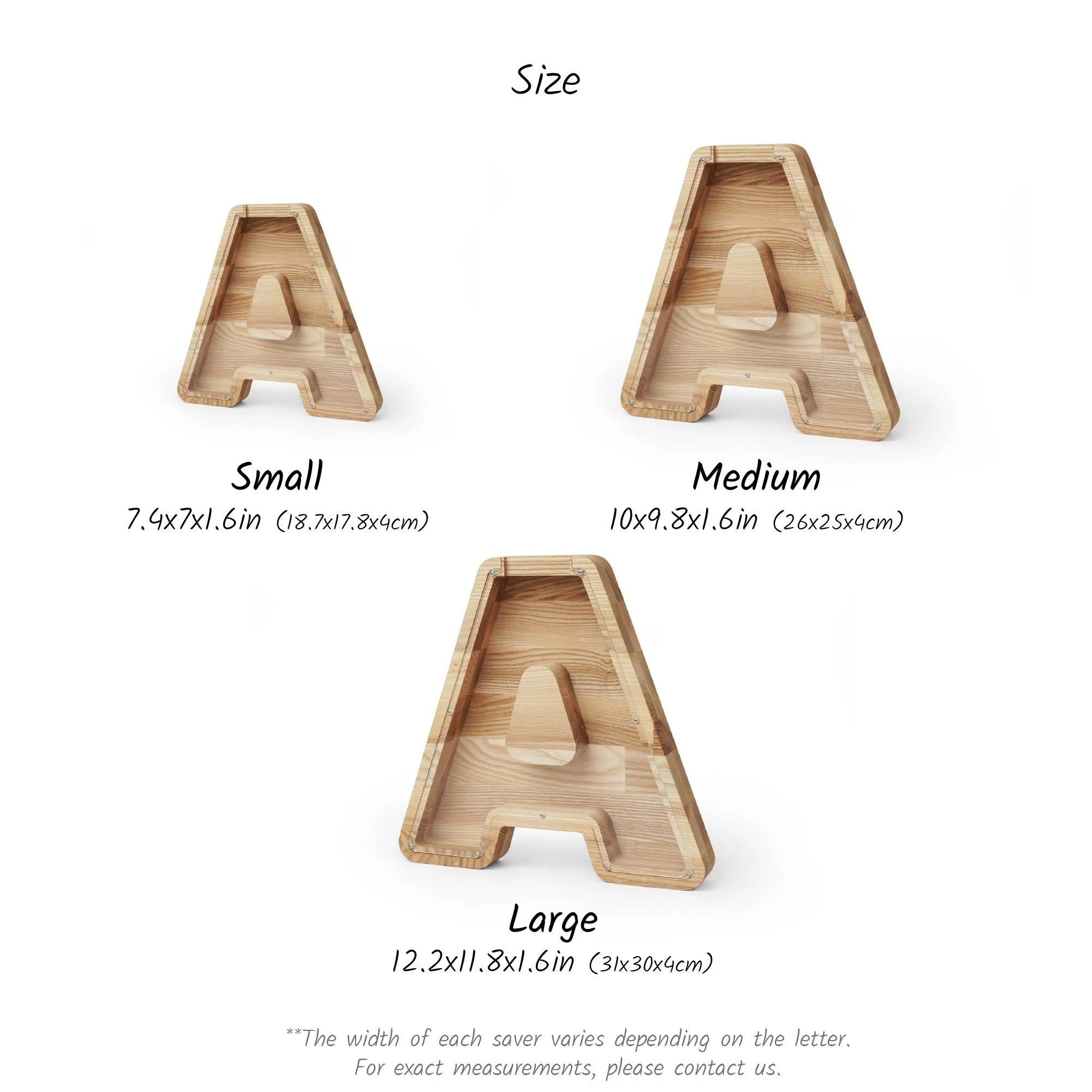 Personalized Letter Piggy Bank For Kids, Custom Money Box for Birthday Gift, Name Engraved Coin Jar, Cute Wooden Savings Holder For Toddler