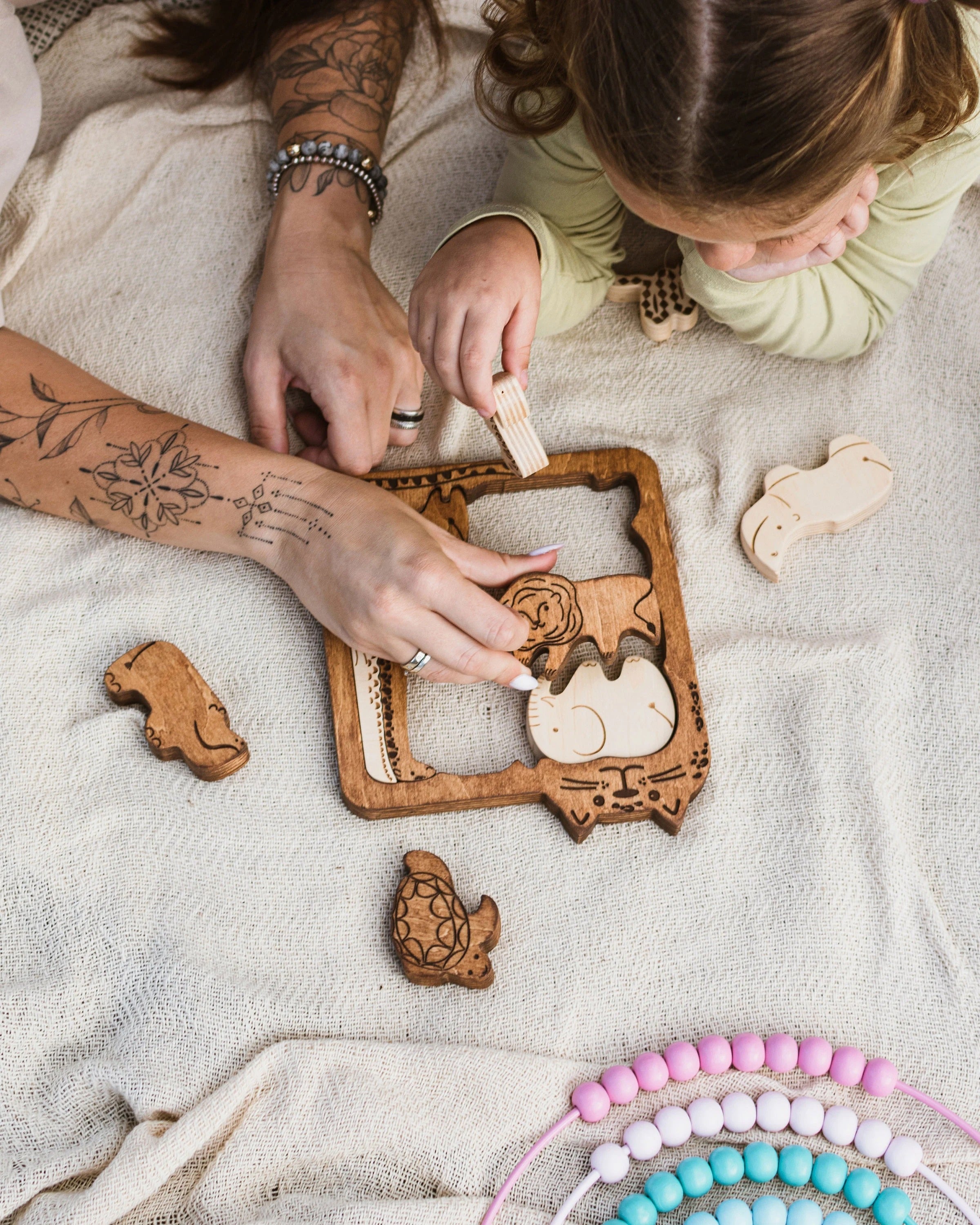 Wooden Brain Teaser Puzzle For Baby Toddler Wood Kids Toys Developmental Toy 1 2 3 Year Old Gift For Nephew and Niece | Ready To Ship USA