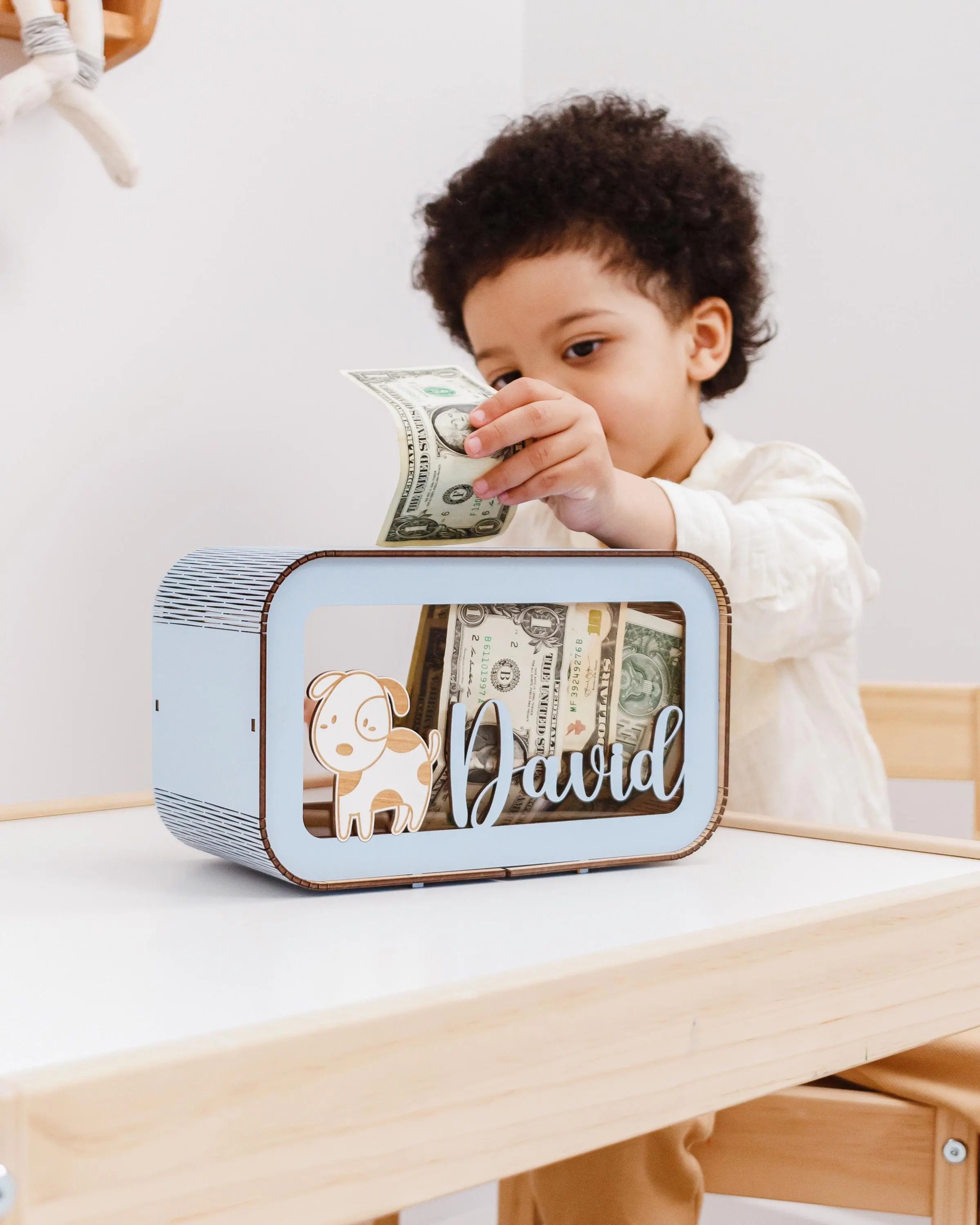 Personalized Piggy Bank for Girl, Kids Money Box with Name, Baby Girl Gift, Saving Cute Box, Wooden Piggy Bank For Child