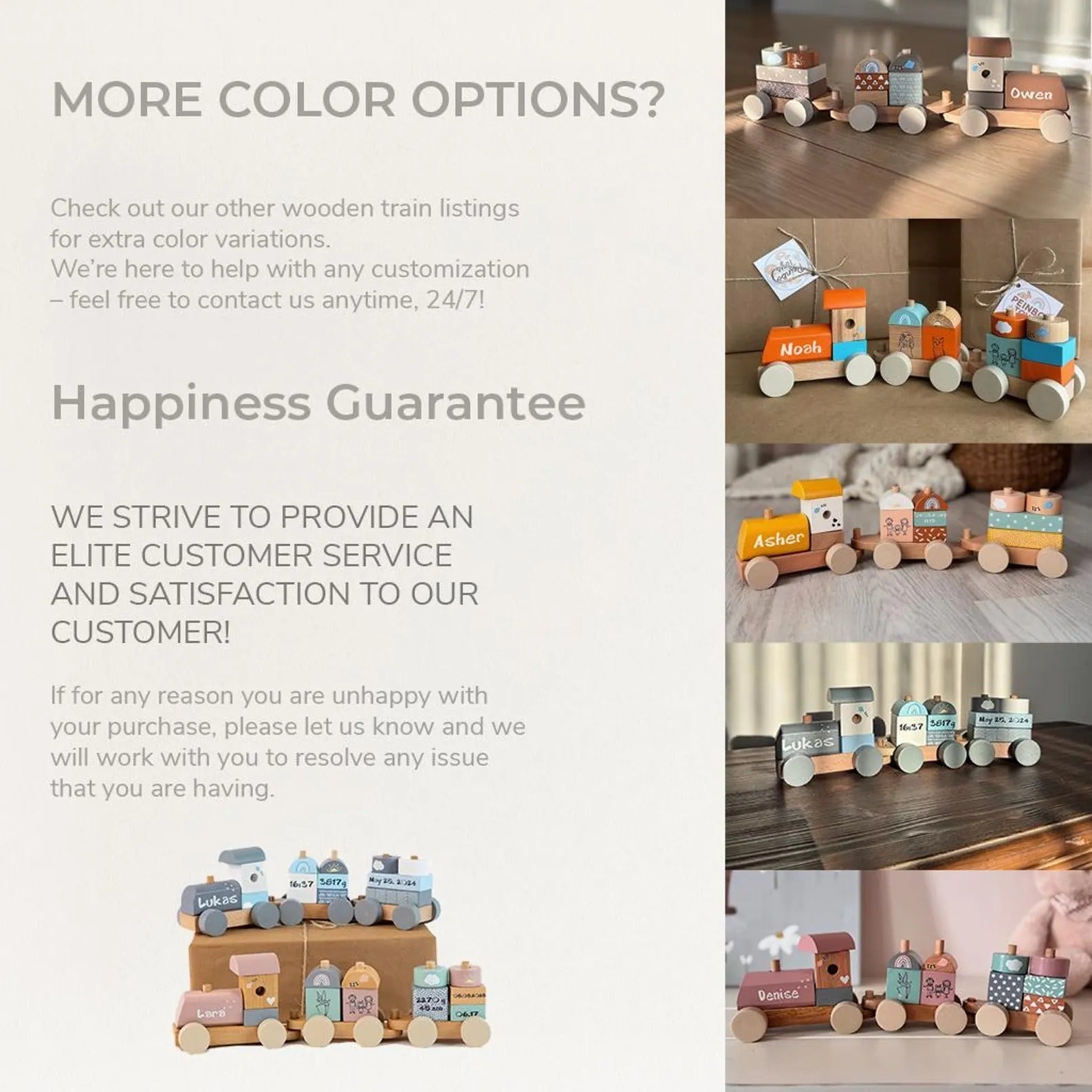 Personalized Montessori Wooden Train: Eco-Friendly Baby Keepsake