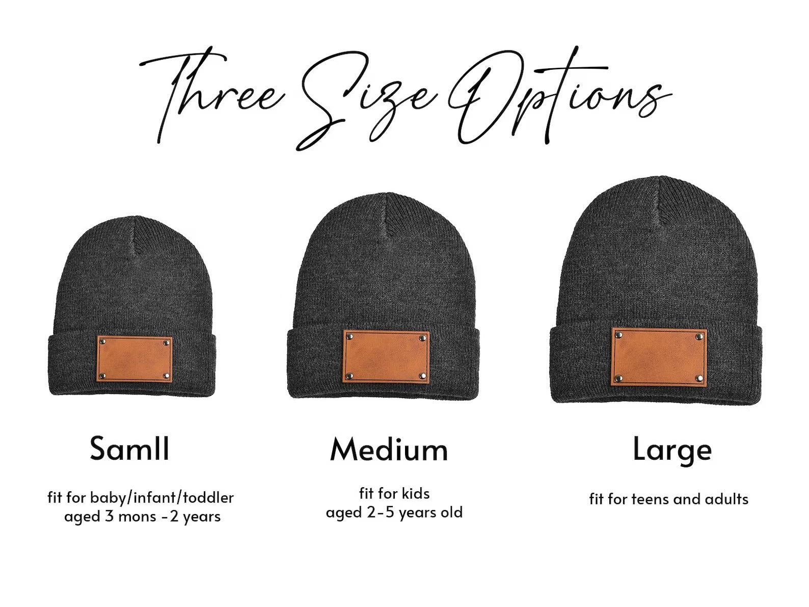 Custom Baby Beanie, Toddler Winter Hat, Kids Youth Child Infant Newborn Gift, Name Hat Engraved Leather Patch Beanie,Personalized Baby Gift