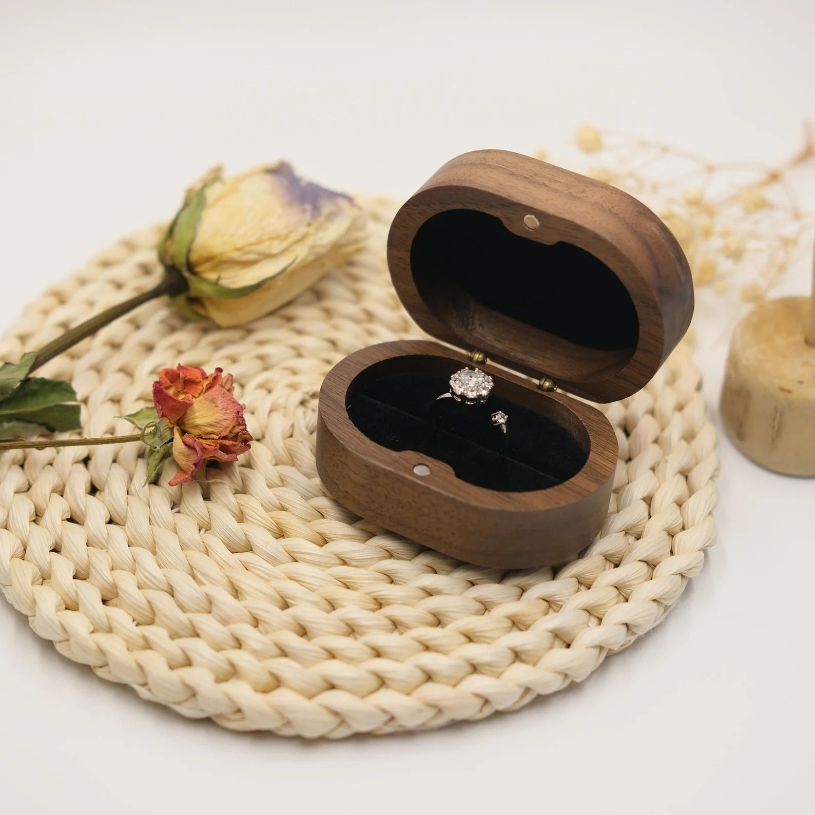 Personalized Wooden Engagement Ring Box, Wedding Anniversary Gift, Personalized Ring Box For Wedding Ceremony, Ring Bearer, Mr & Mrs Gifts