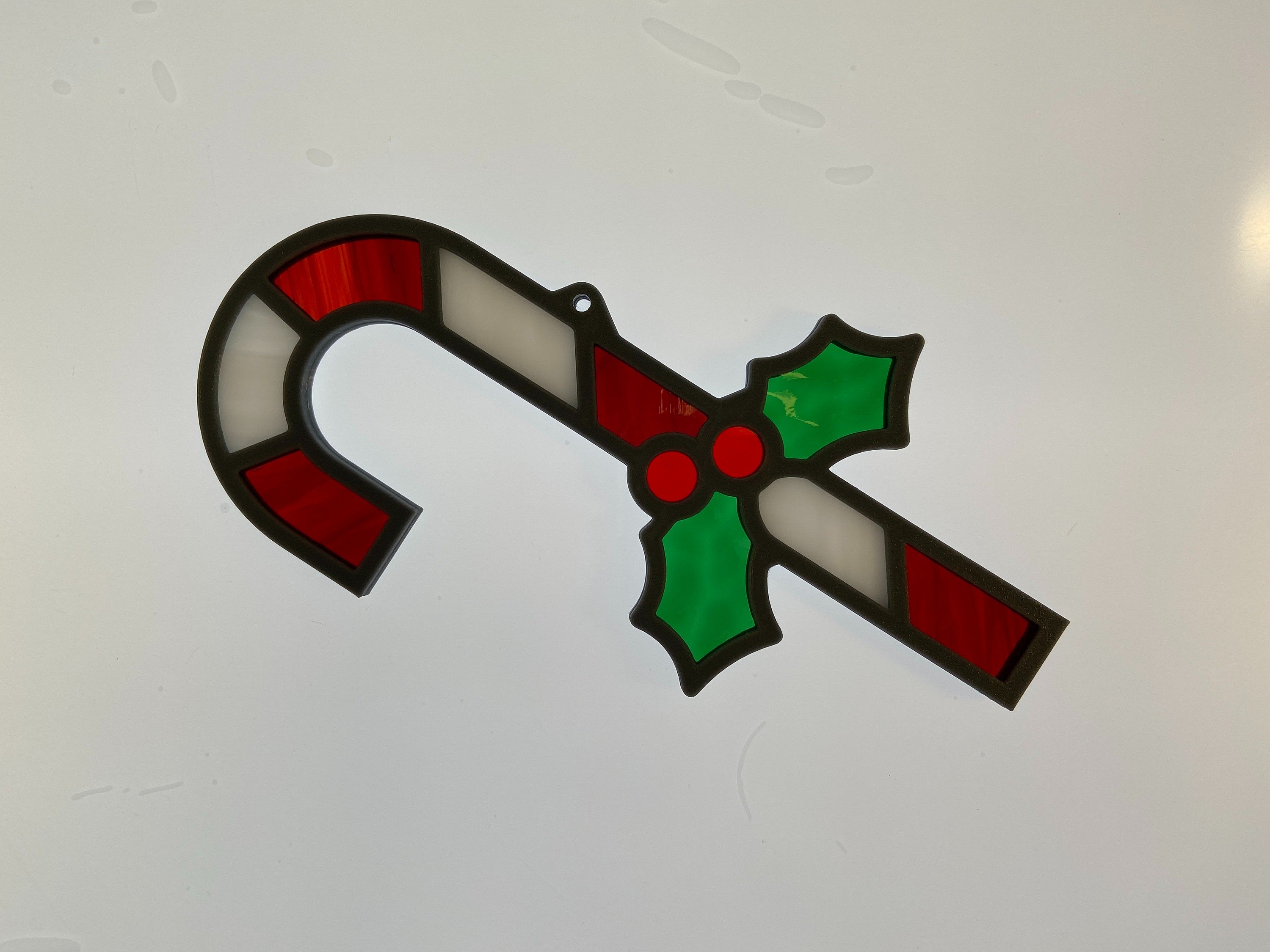 Candy Cane Stained Glass Pattern PDF | Suncatcher Panel Template