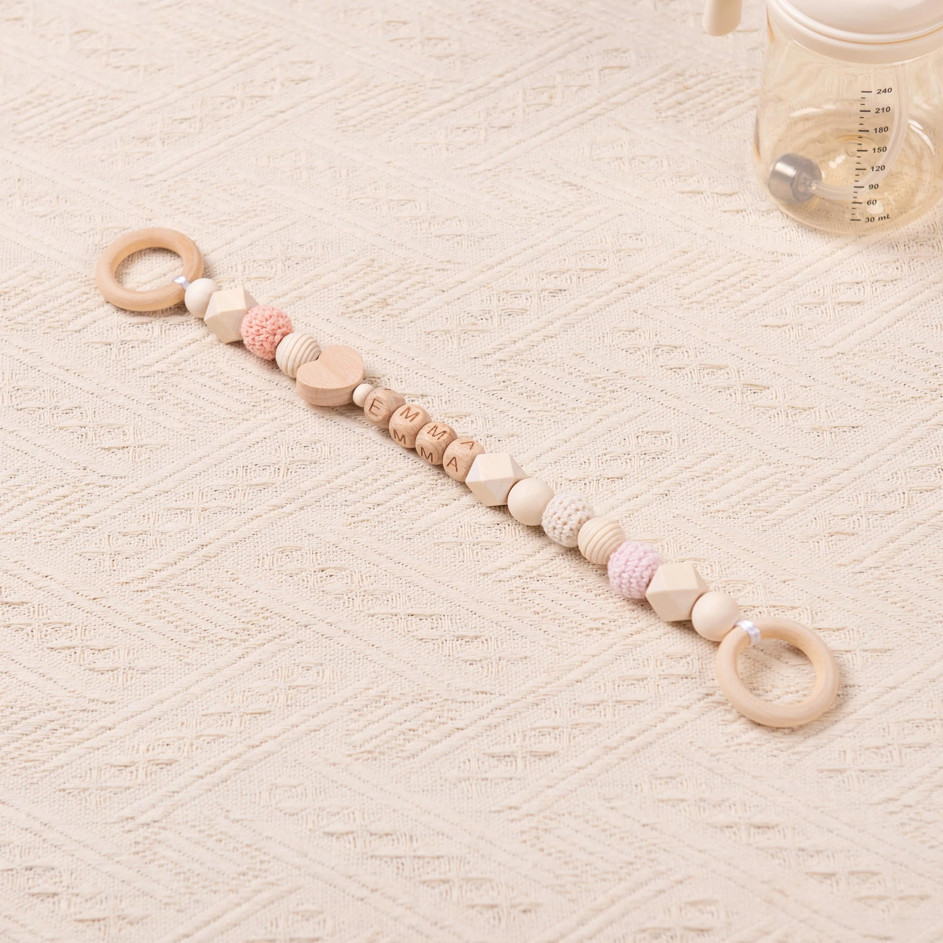 Personalized Baby Bottle Leash, Baby Bottle Strap, Custom Baby Sippy Cup Holder, Bottle Accessories, Newborn Gifts, Baby Shower Gifts