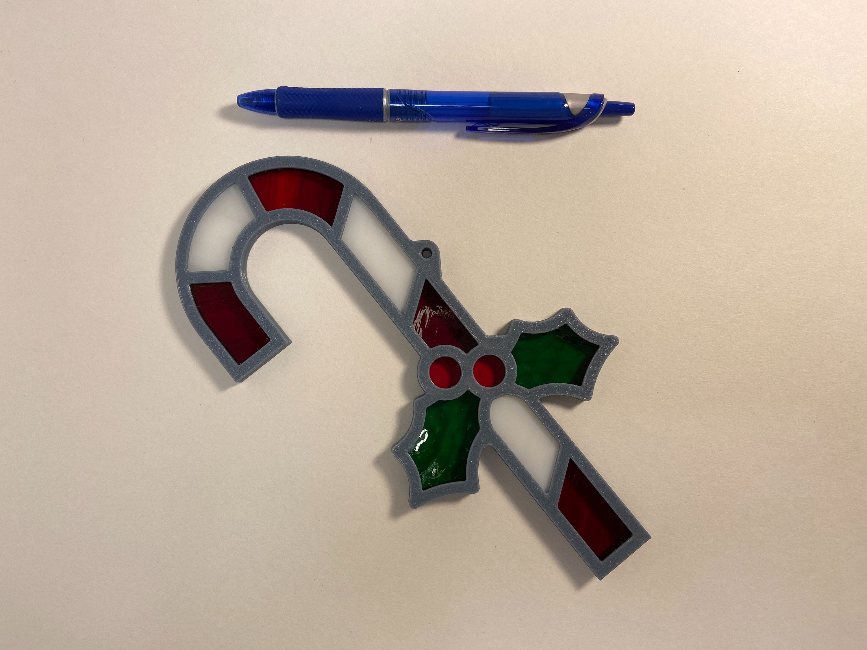 Candy Cane Stained Glass Pattern PDF | Suncatcher Panel Template