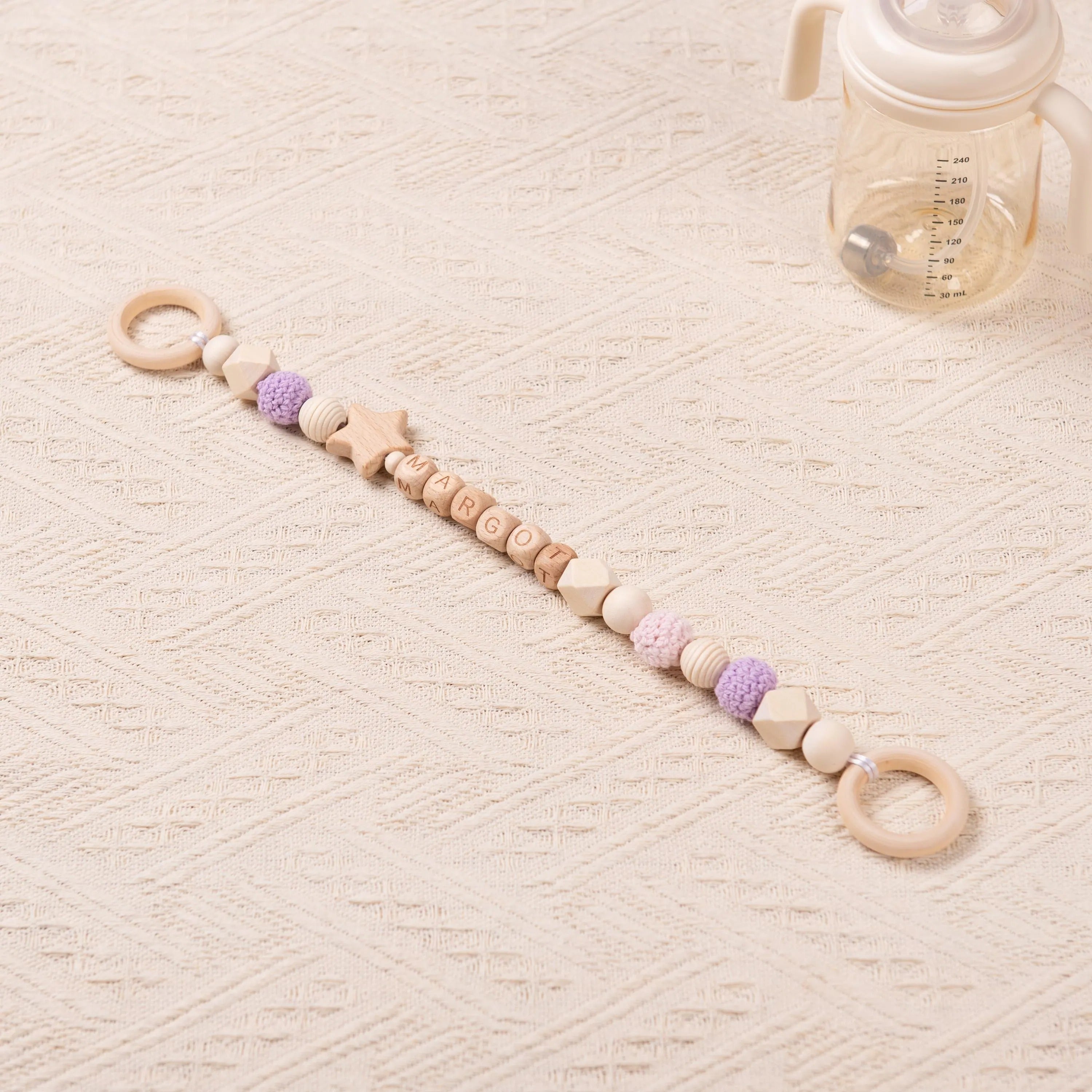 Personalized Baby Bottle Leash, Baby Bottle Strap, Custom Baby Sippy Cup Holder, Bottle Accessories, Newborn Gifts, Baby Shower Gifts