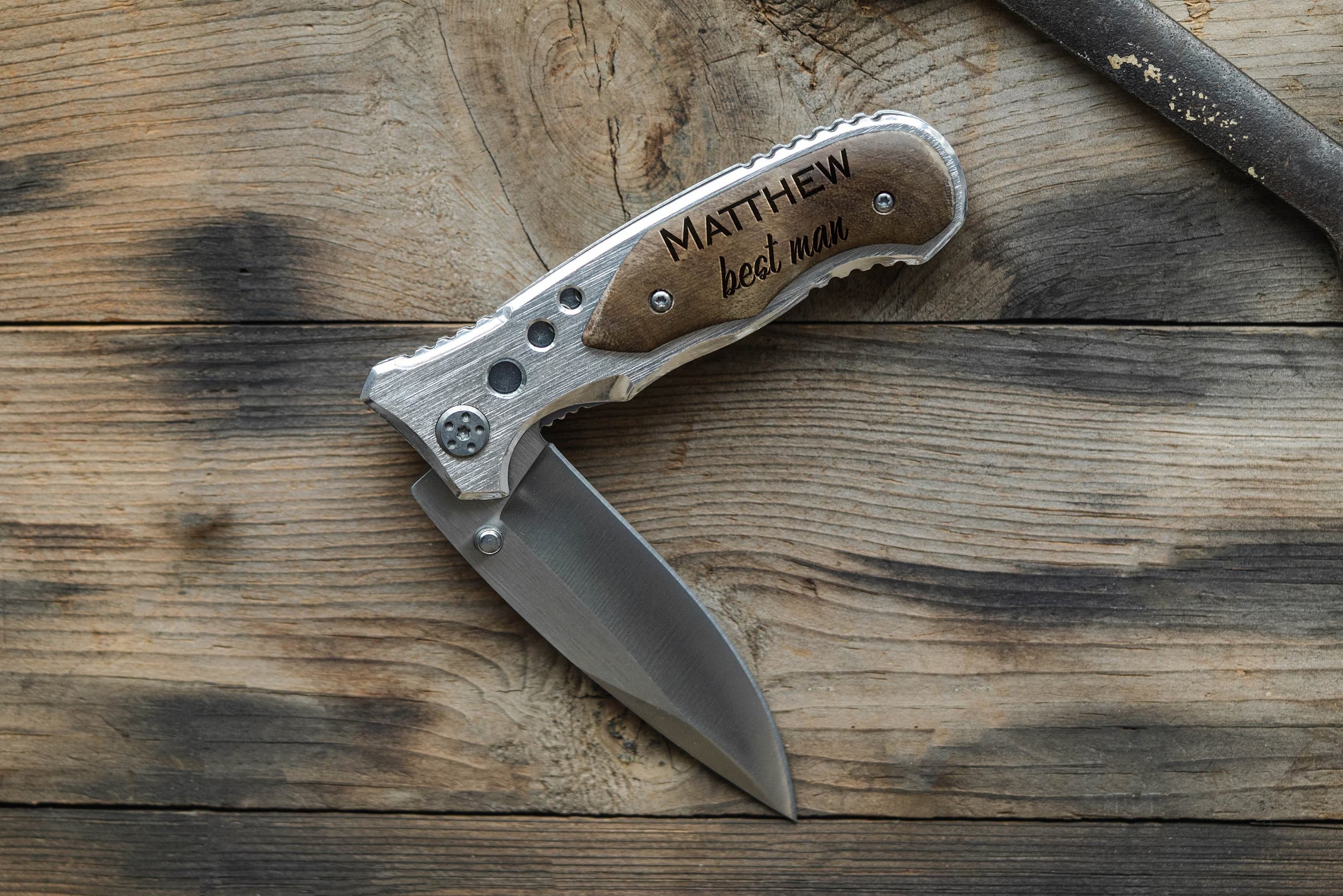 Personalized Gift Knife, Groomsmen Gift Knife, Personalized Pocket Knife, Custom Pocket Knife, Engraved Knife, Custom Folding Knife