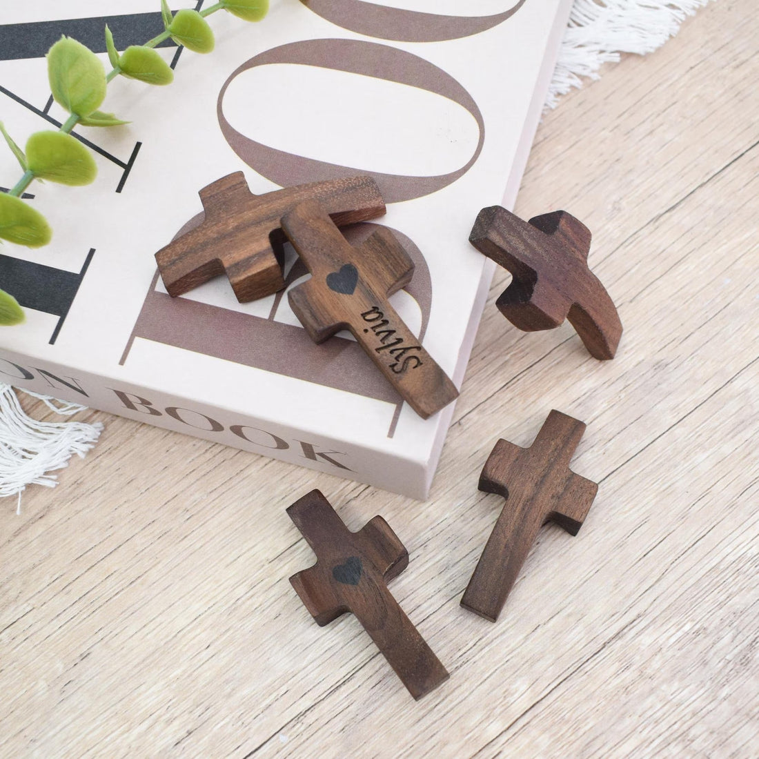 Personalized Wooden Cross,Small Pocket Thumb Crosses,Faith Cross,Prayer for Strength and Healing,Condolences Gift,Christian Party Favor