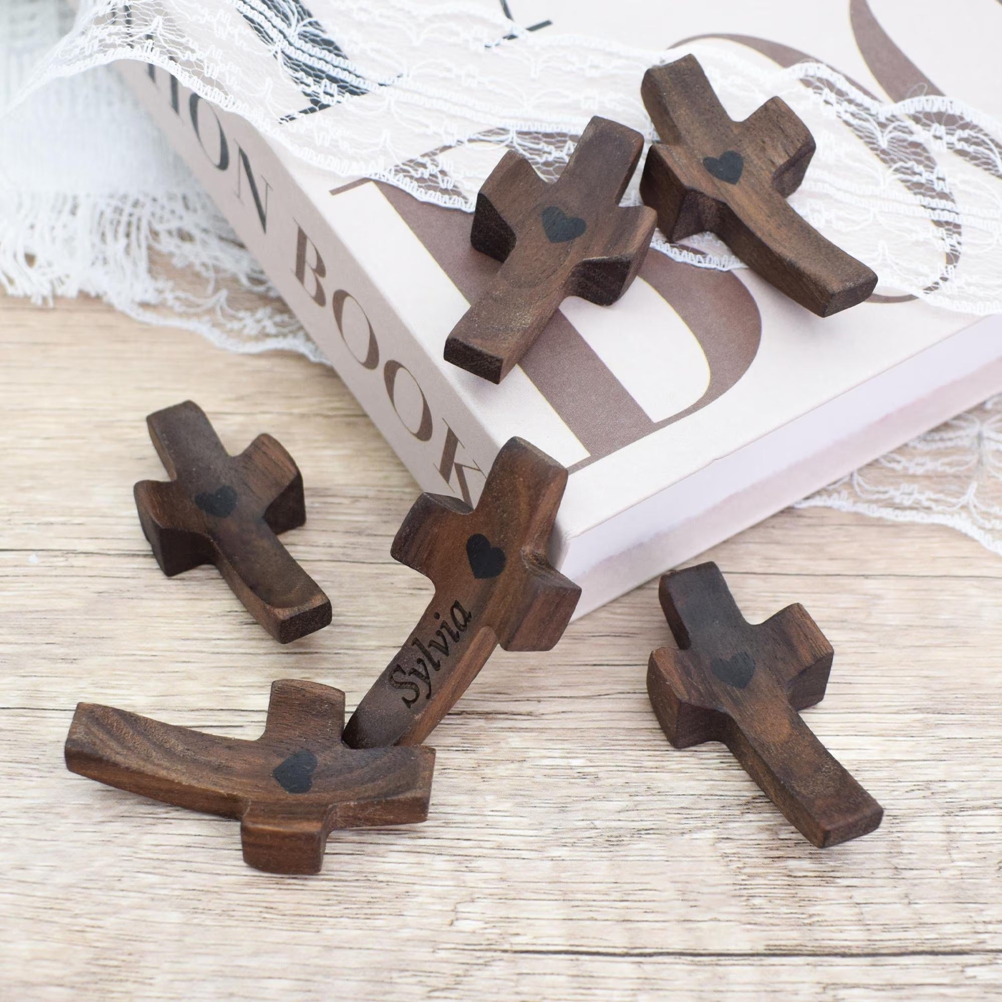 Personalized Wooden Cross,Small Pocket Thumb Crosses,Faith Cross,Prayer for Strength and Healing,Condolences Gift,Christian Party Favor