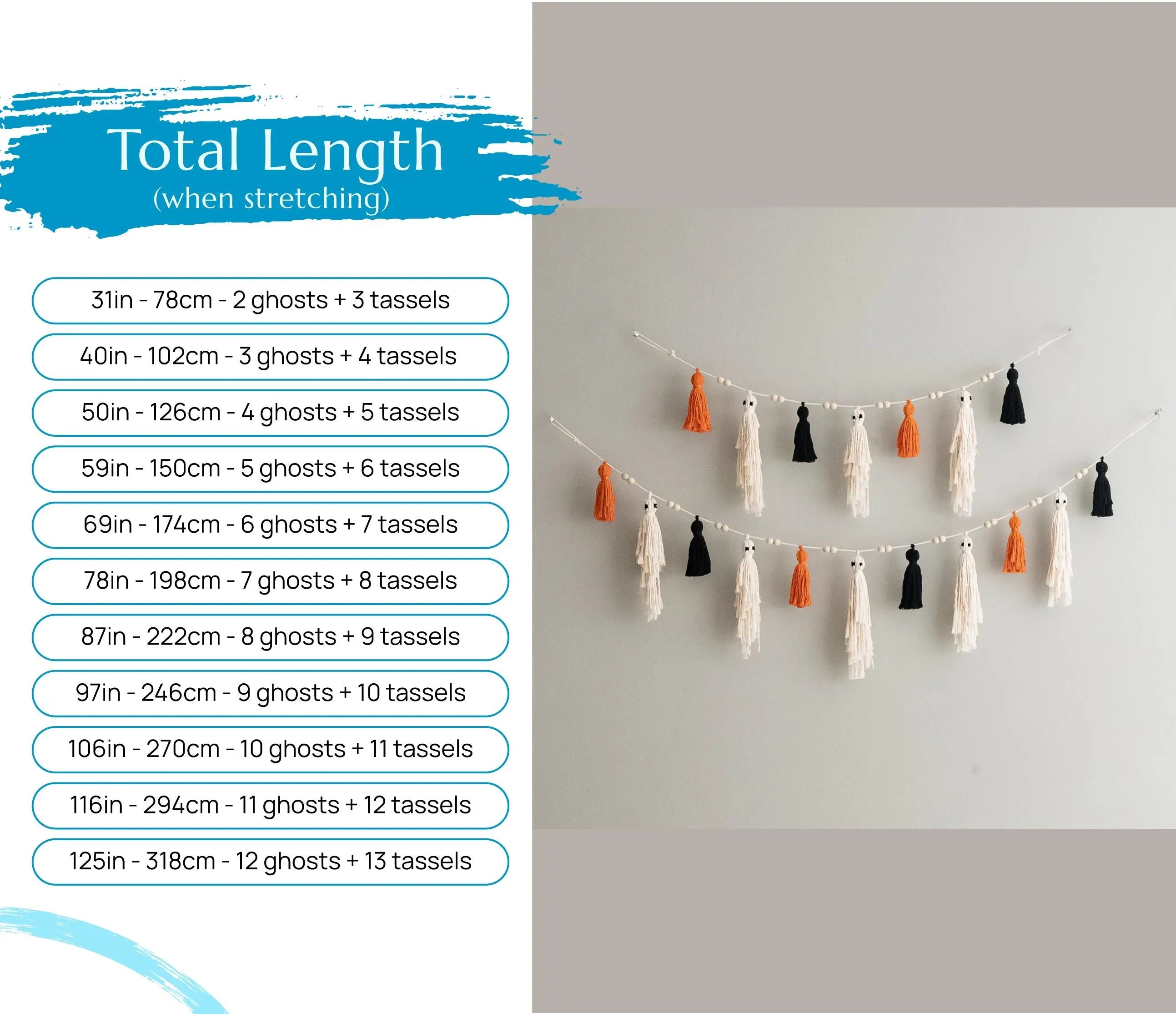 Party-Ready Halloween Ghost Garland – Boho Macrame Wall Banner V75