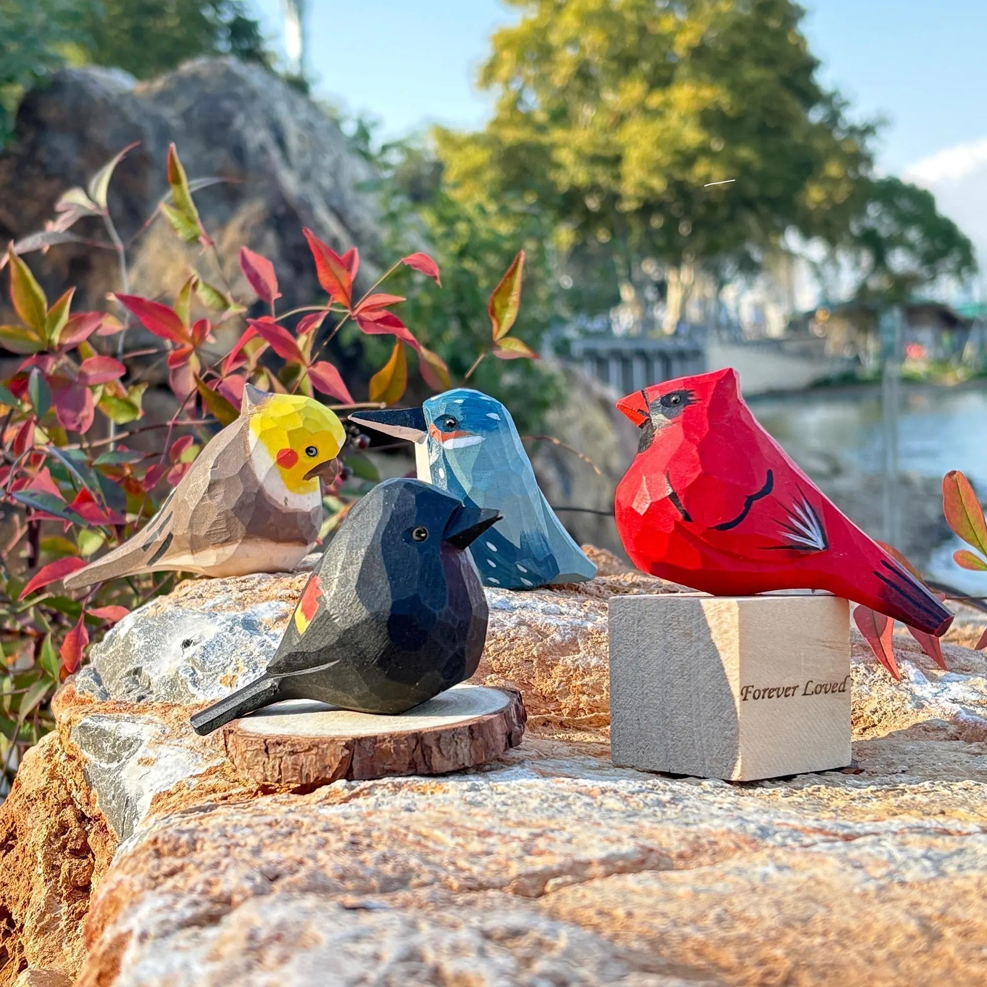 Hand Carved Wooden Bird Ornaments,Chubby Robin Figurine,Wooden Bird Figurine Ornament,Gift for Bird Lovers,Birthday Gift,Christmas Gifts