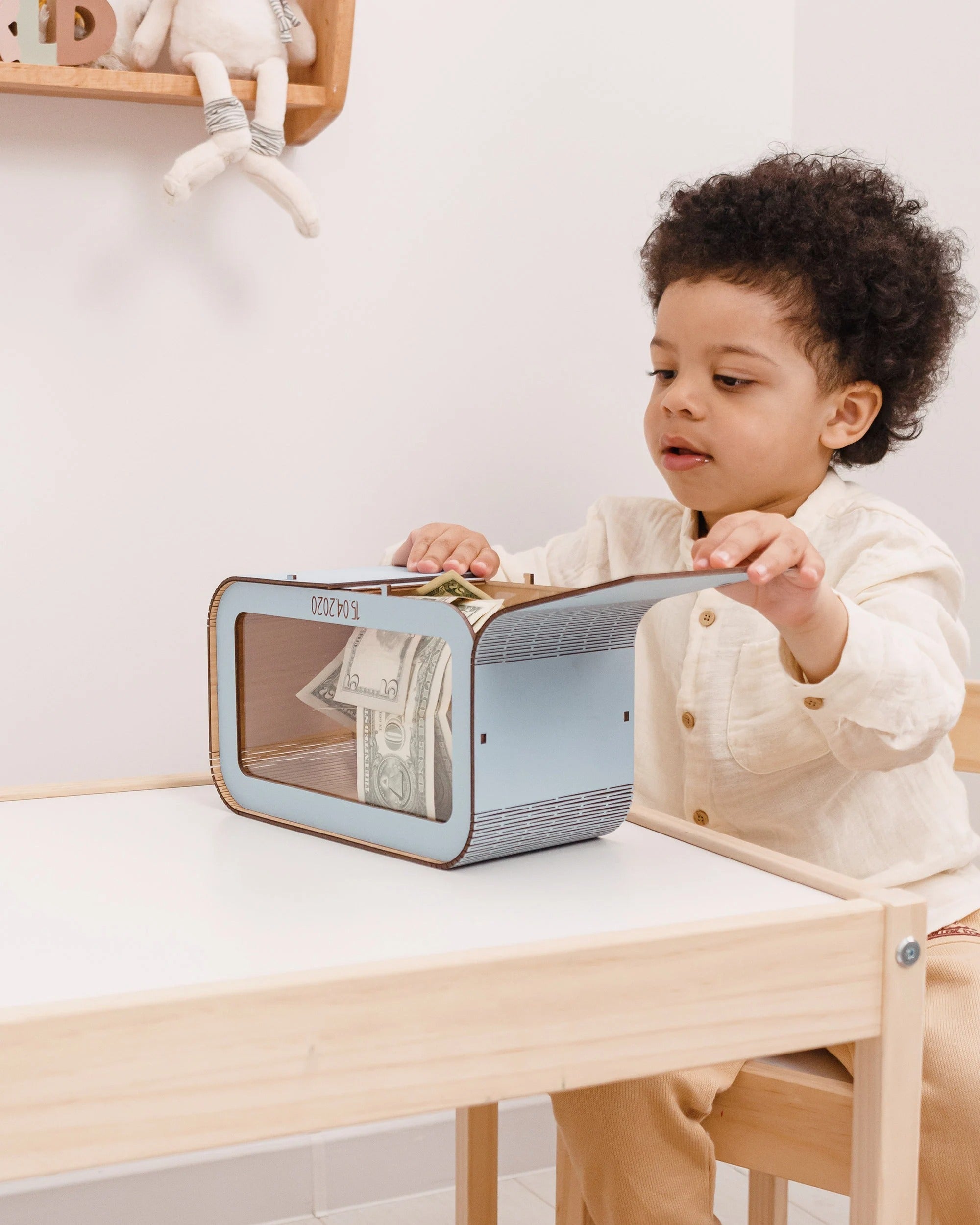 Personalized Piggy Bank, Wooden Kids Money Box with Name, Baby Nephew Gift. Birthday Gifts for Kids, Boy Nursery Decor, Toddler Gifts