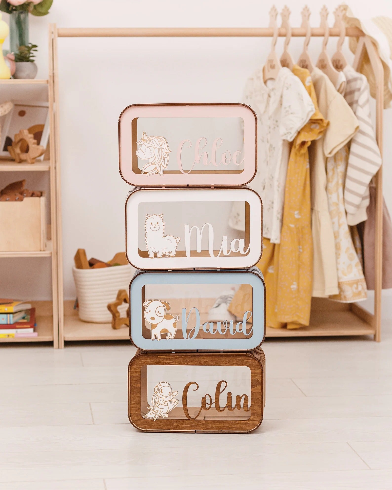 Personalized Piggy Bank, Wooden Kids Money Box with Name, Baby Nephew Gift. Birthday Gifts for Kids, Boy Nursery Decor, Toddler Gifts