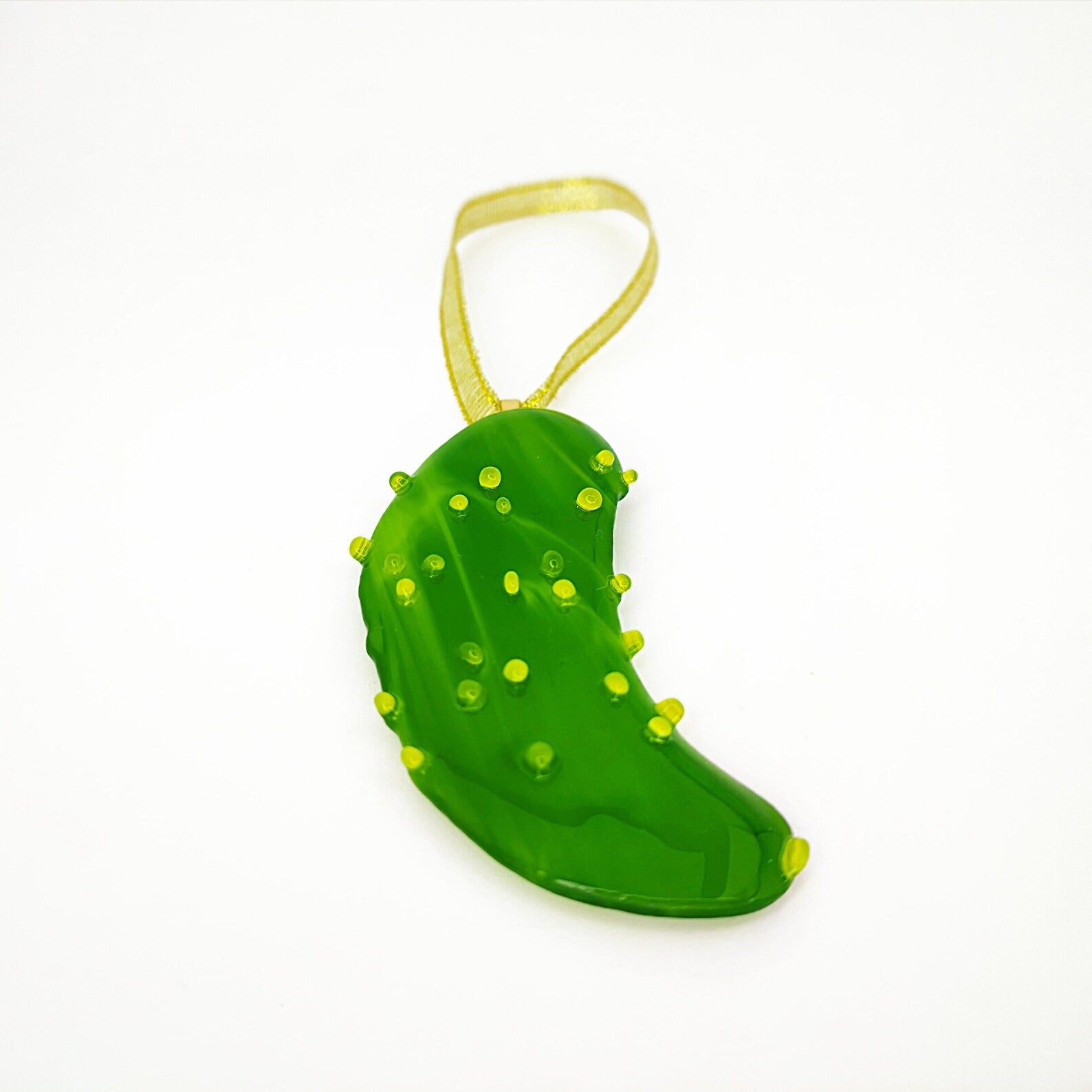 Glass Christmas Pickle Ornament. Fun Christmas Gift for Tree Decor. Unique Holiday Tradition Keepsake. Handmade Glass Pickle for Xmas Tree