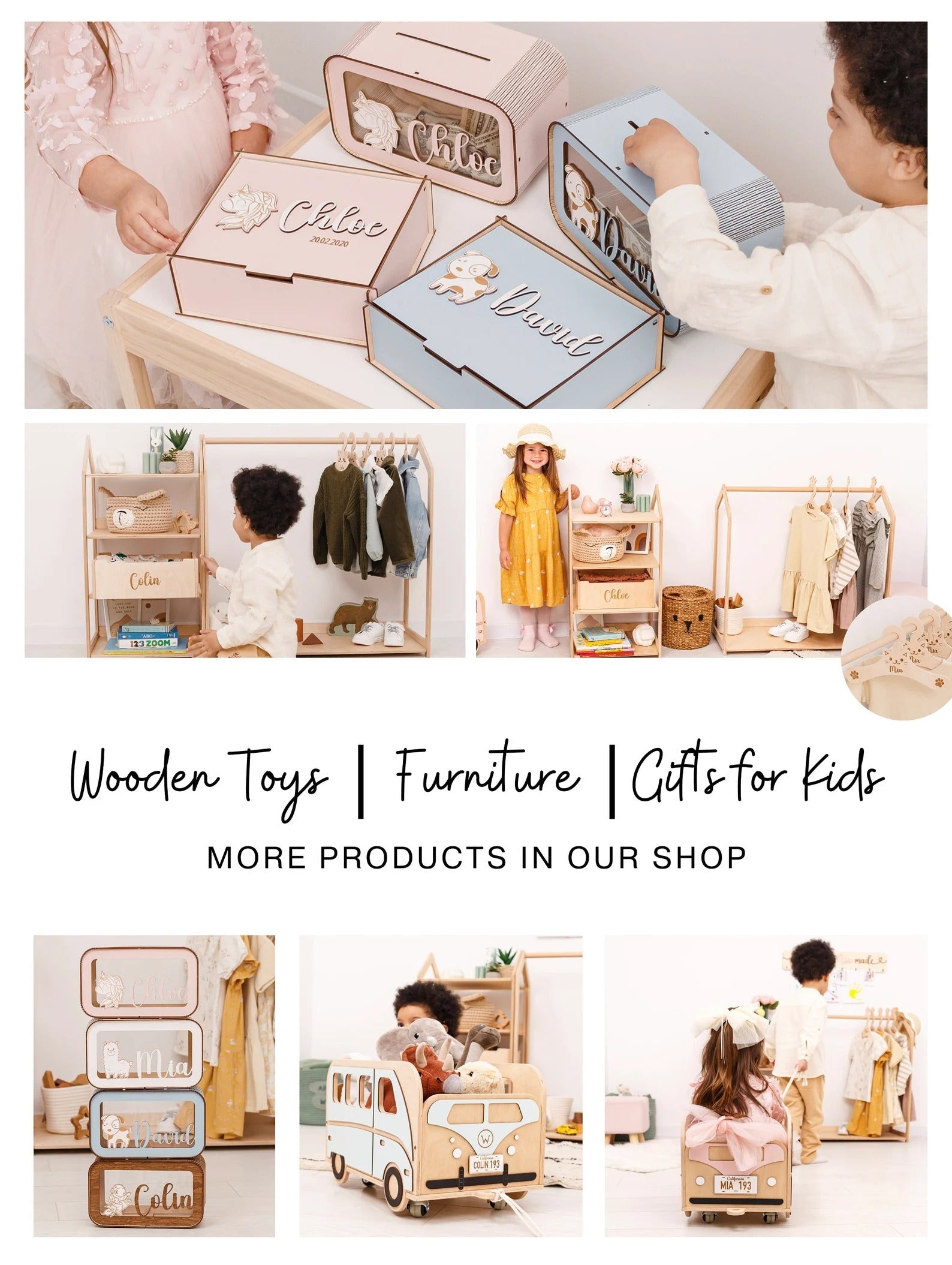 Personalized Piggy Bank, Wooden Kids Money Box with Name, Baby Nephew Gift. Birthday Gifts for Kids, Boy Nursery Decor, Toddler Gifts