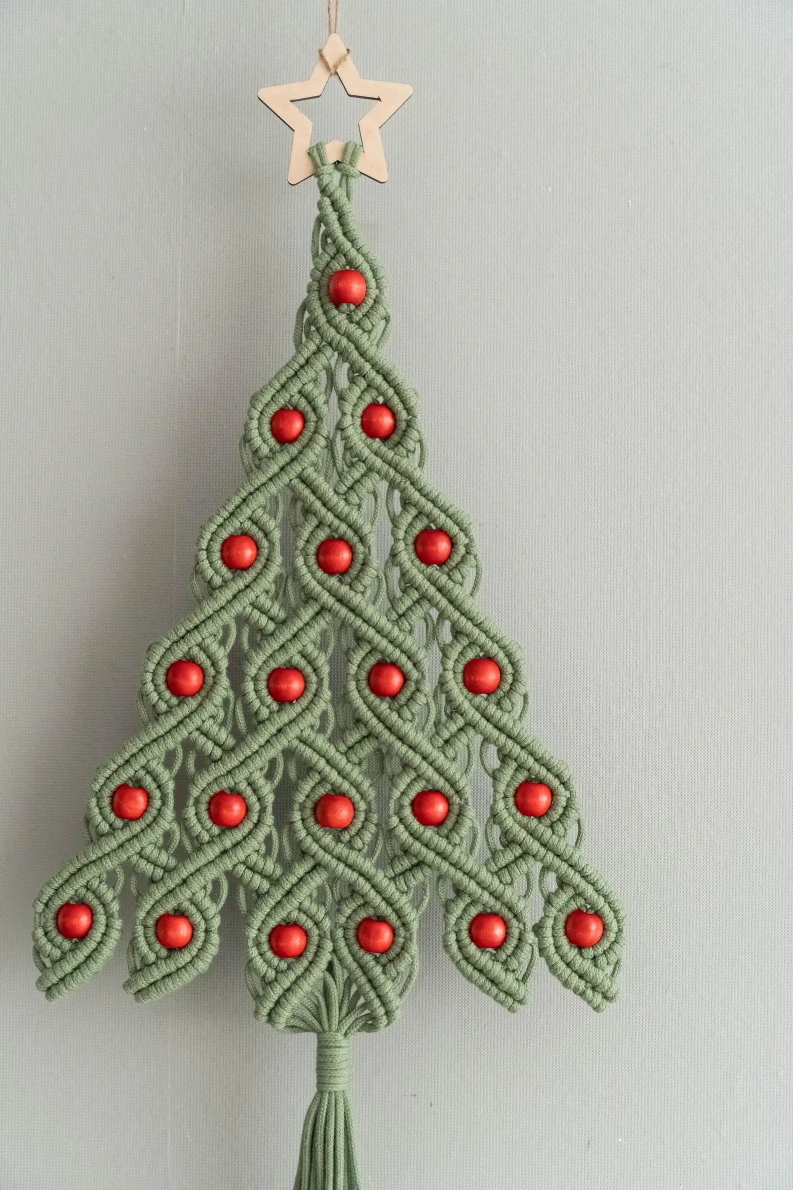Macrame Xmas Tree, Minimal Seasonal Art, Boho Wall Hanging, Christmas Decoration, Tree Decor, Holiday Gift, Holiday Wall Hanging X52