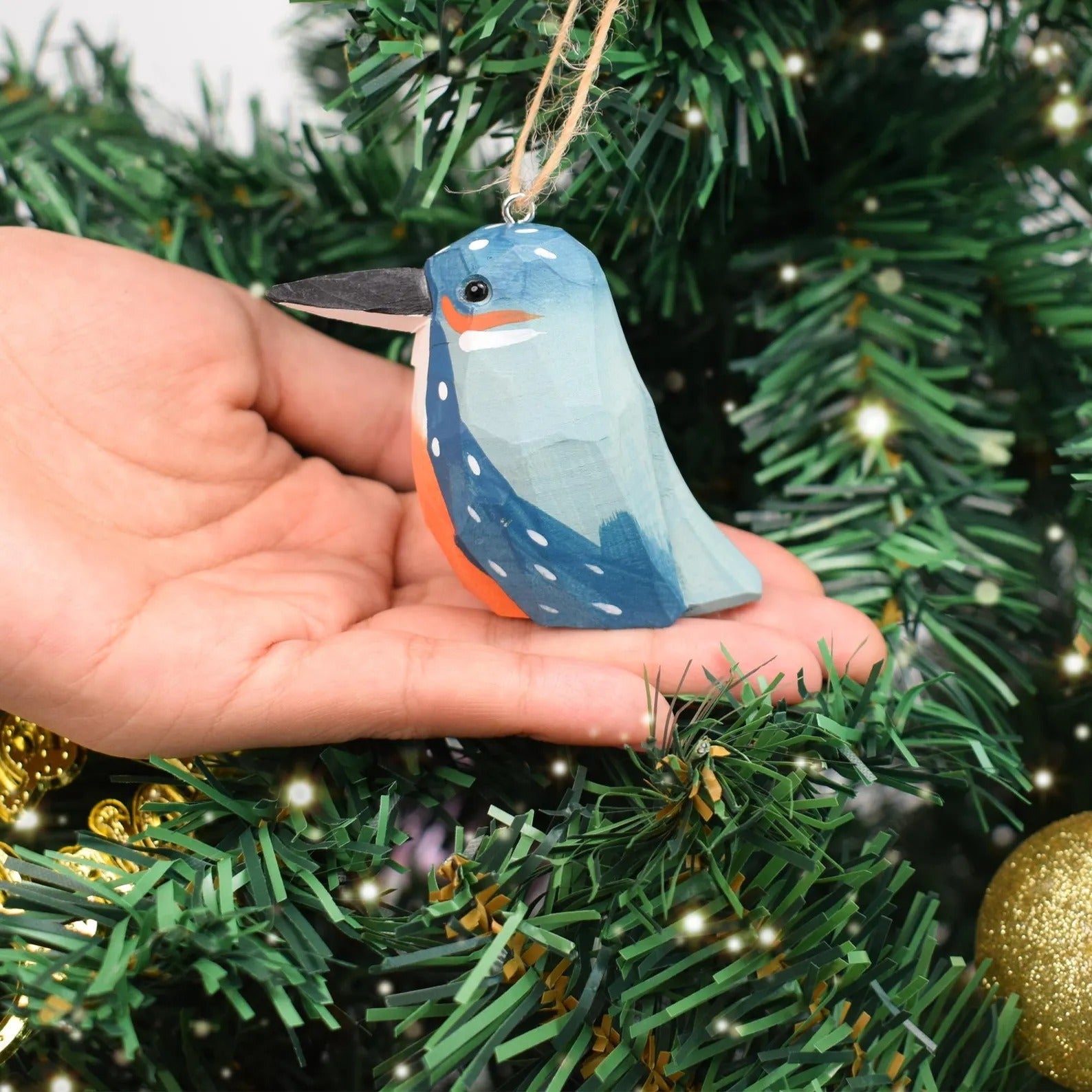 Handmade Wooden Cardinal Ornaments,Christmas Tree Decor,Chubby Birds Hanging ,Gift Bird lover